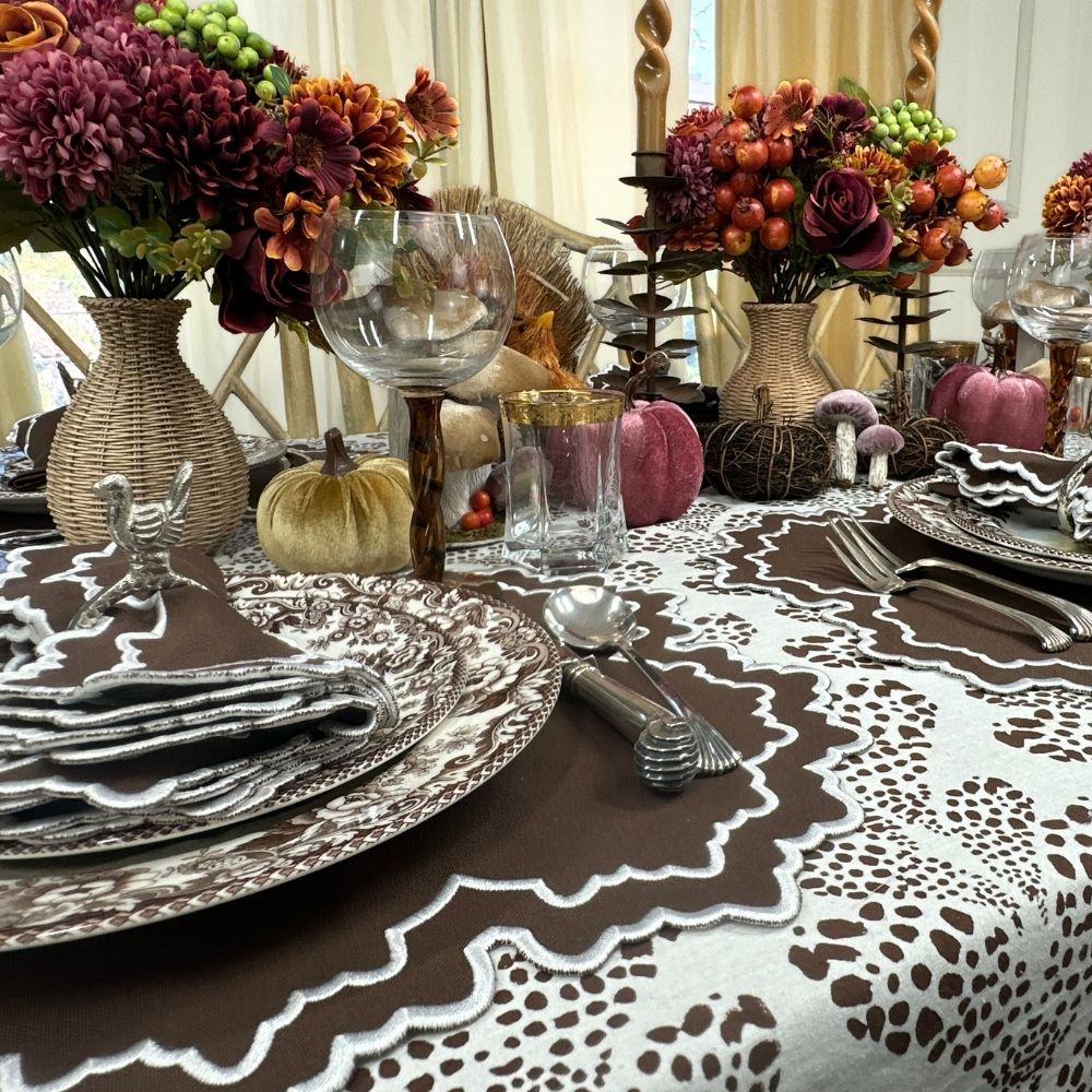 Whitley Napkin, Cocoa & White, Set of 4