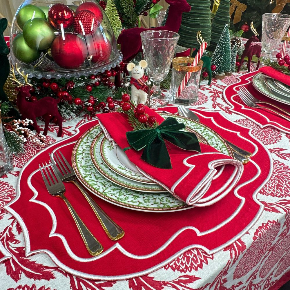 Belle Placemats, Red, Set of 4