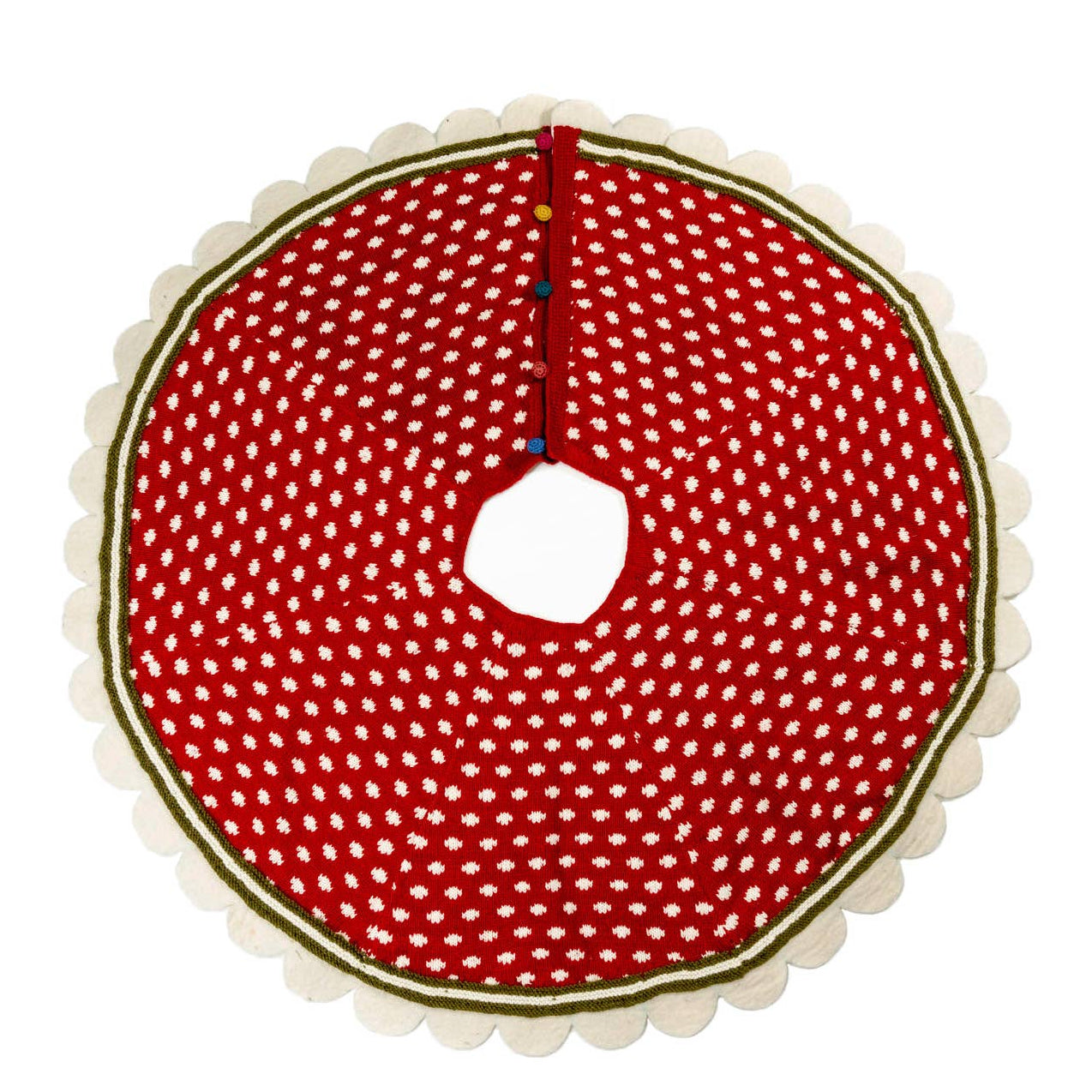 Dot Tree Skirt, Red