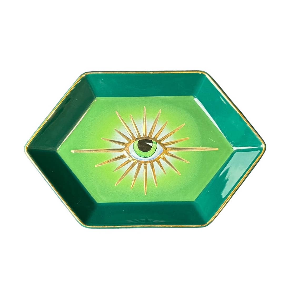 Evil Eye Trinket Dish, Green