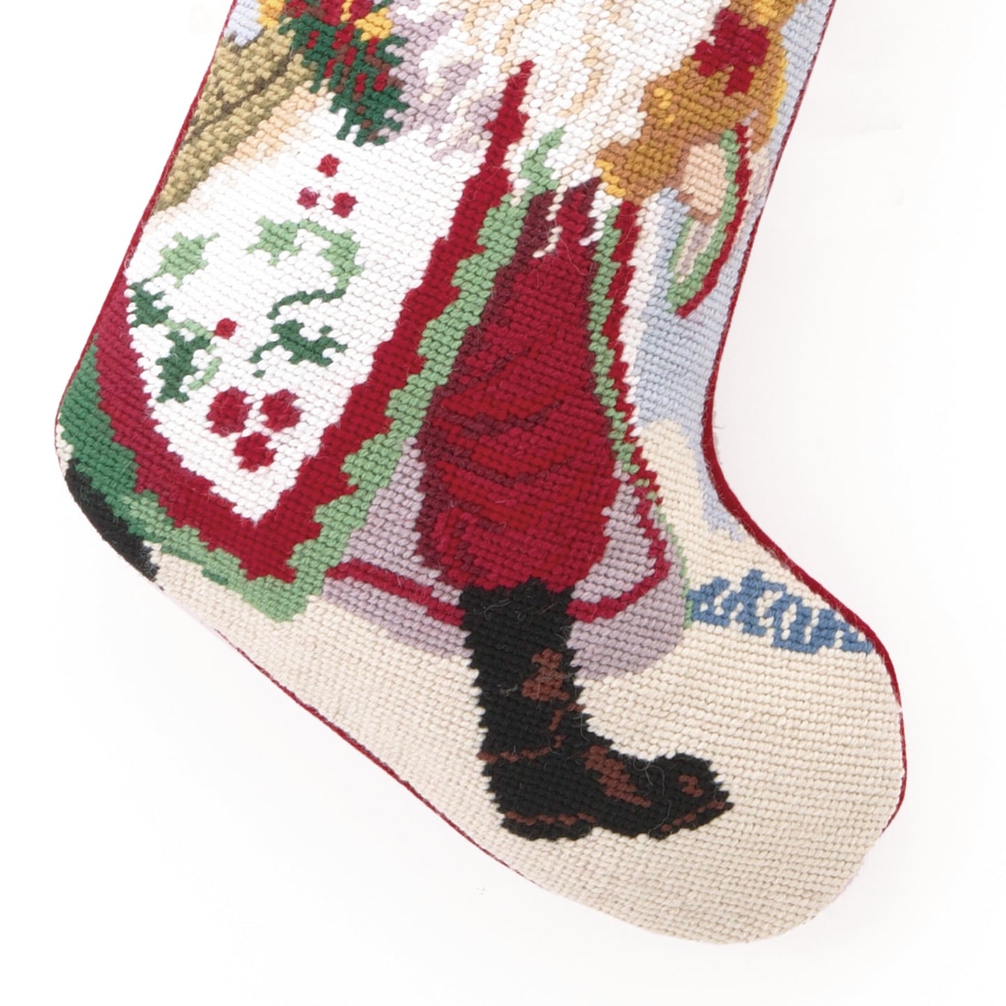 Strolling Santa Needlepoint Stocking