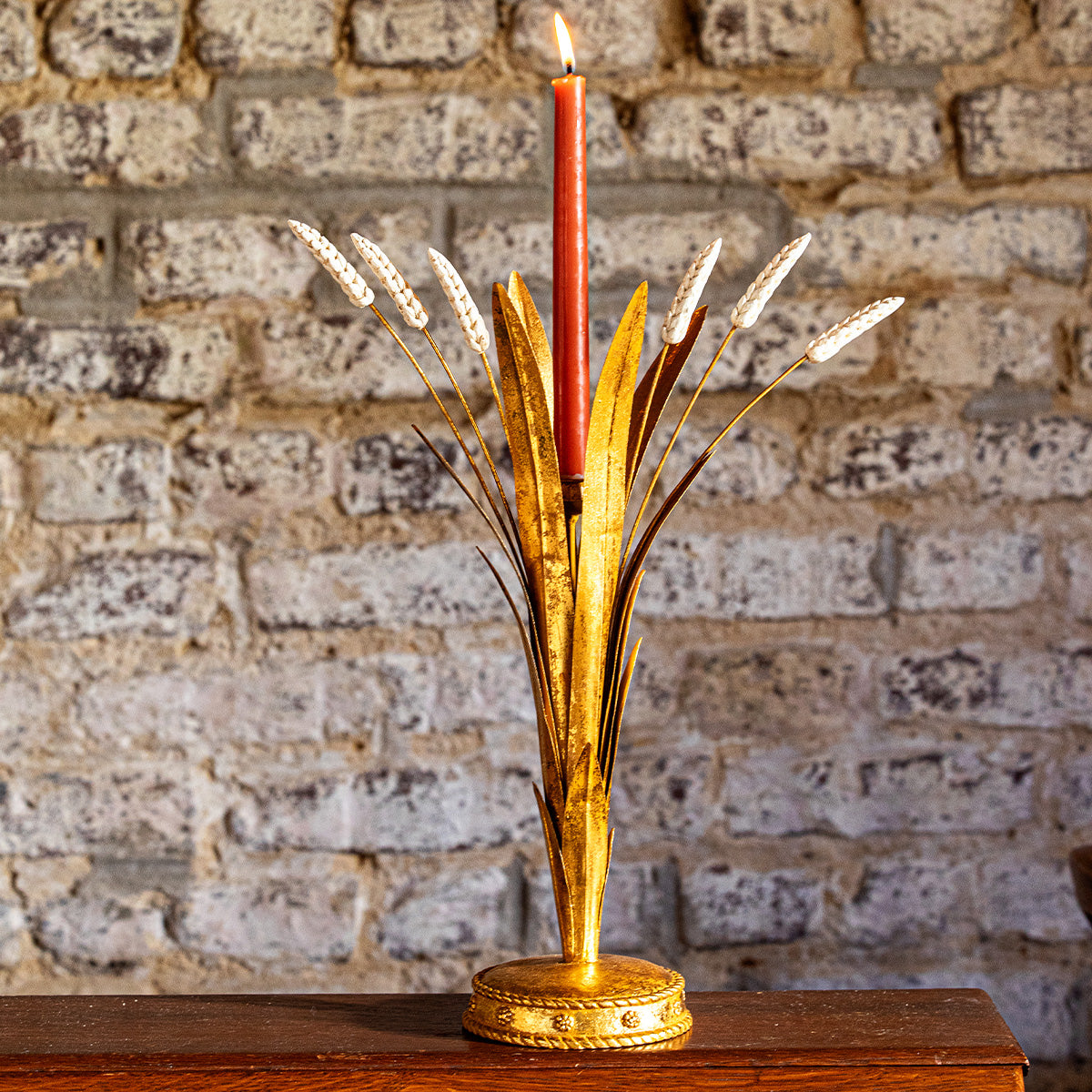 Juliska Forest Walk Wheat 17" Candlestick, Gold