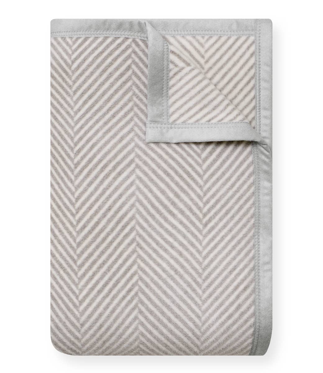 Harborview Herringbone Light Grey Blanket, Original
