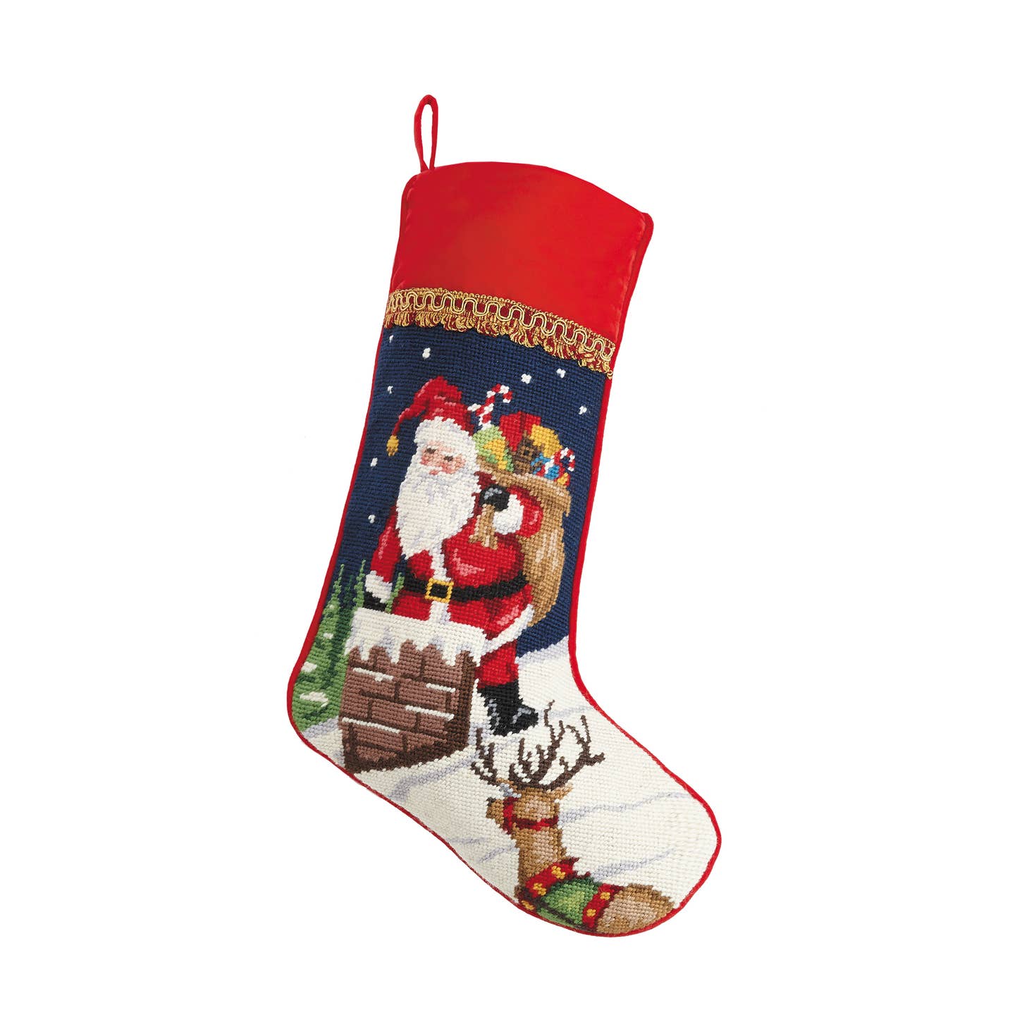 Down the Chimney Needlepoint Stocking