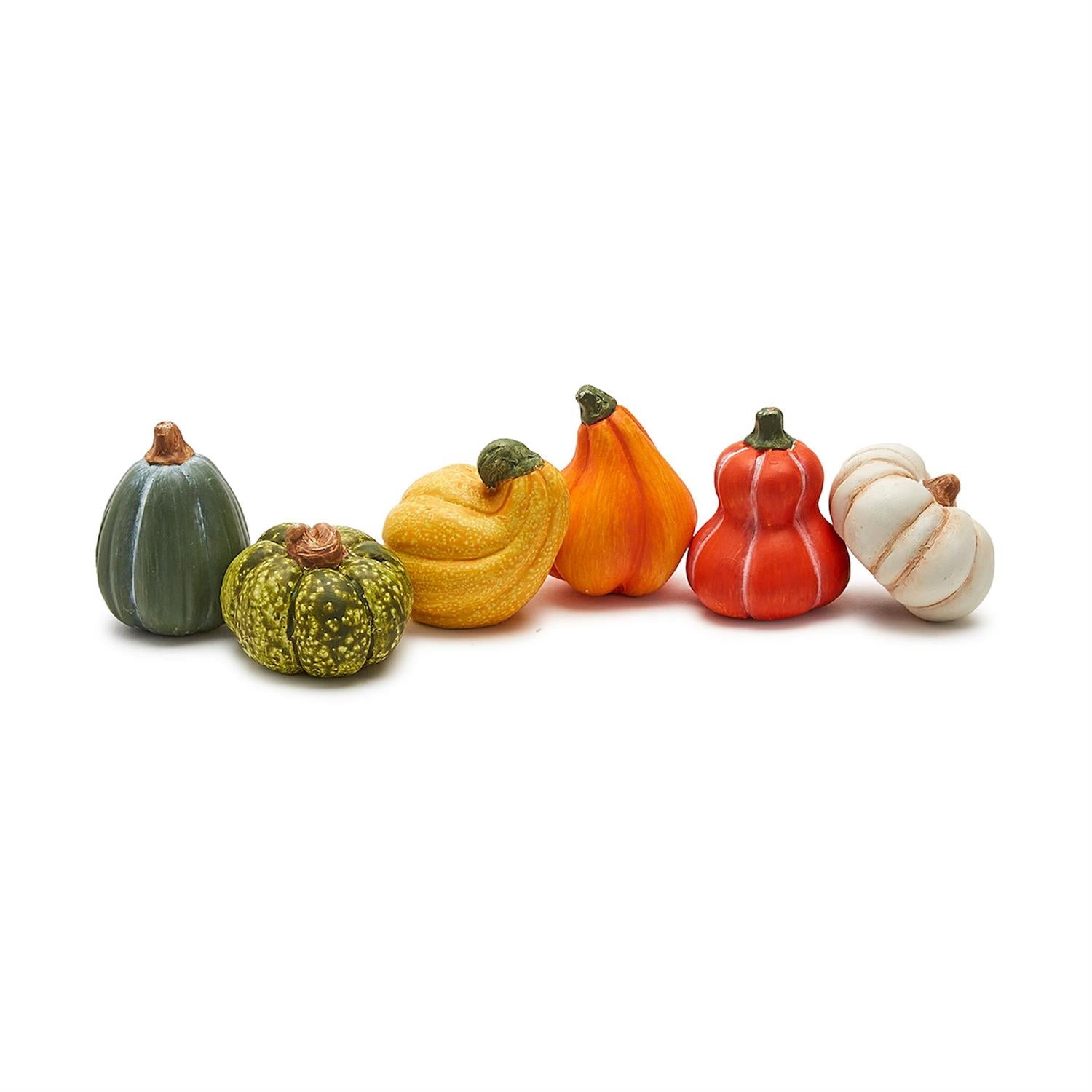 Tiny Ceramic Pumpkins & Gourds, Set of 12