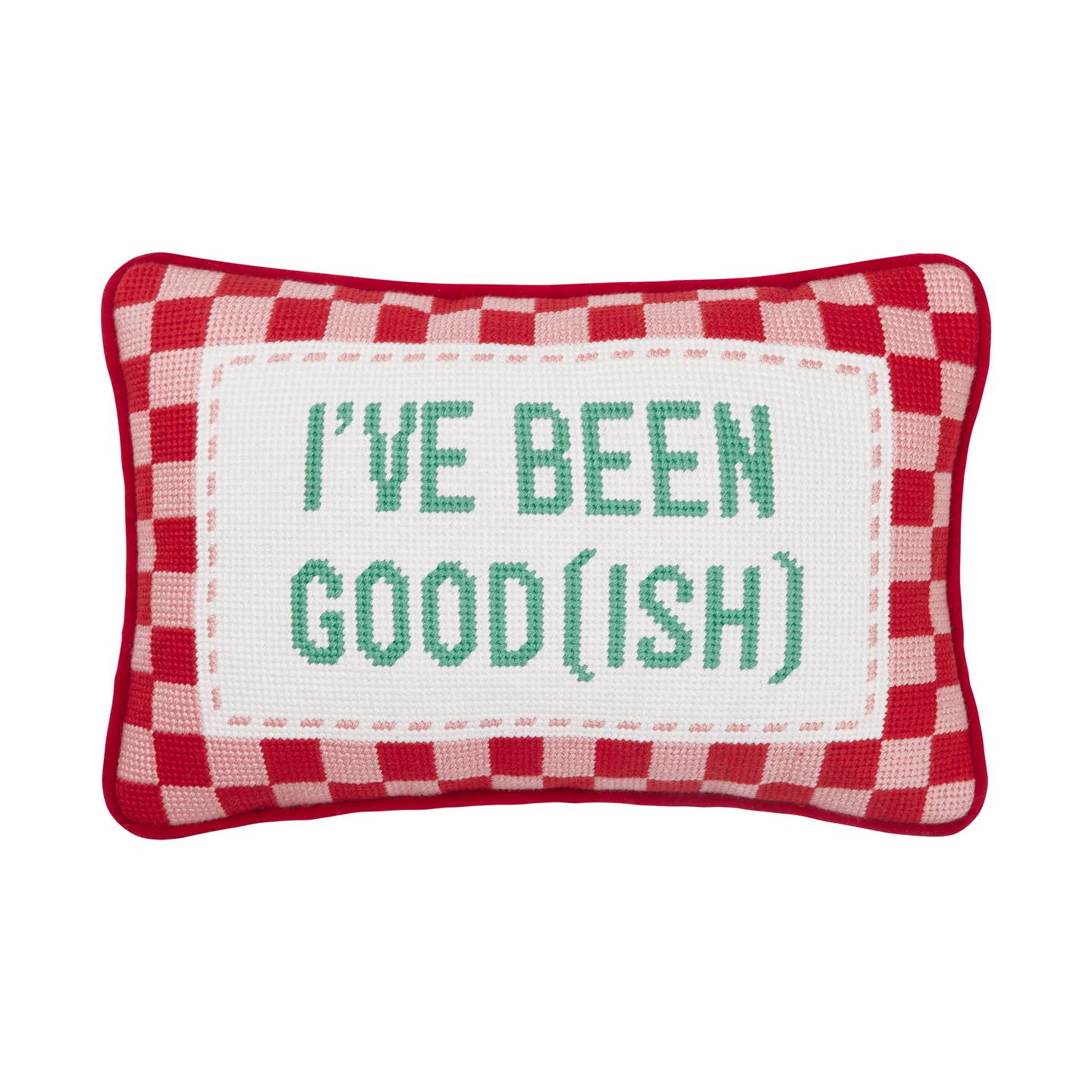 Goodish Embroidered Needlepoint Pillow