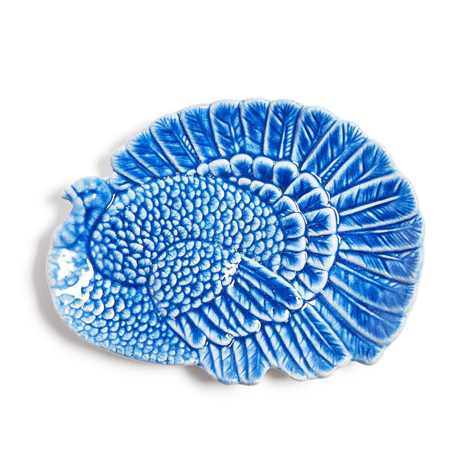 Le Bleu Reactive Glaze Turkey Platter