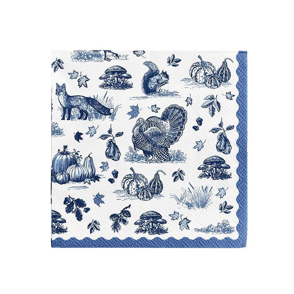 Falling for Blue Toile Paper Cocktail Napkins