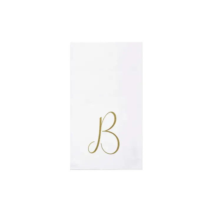Vietri Papersoft Gold Monogram Guest Towel Napkins, B