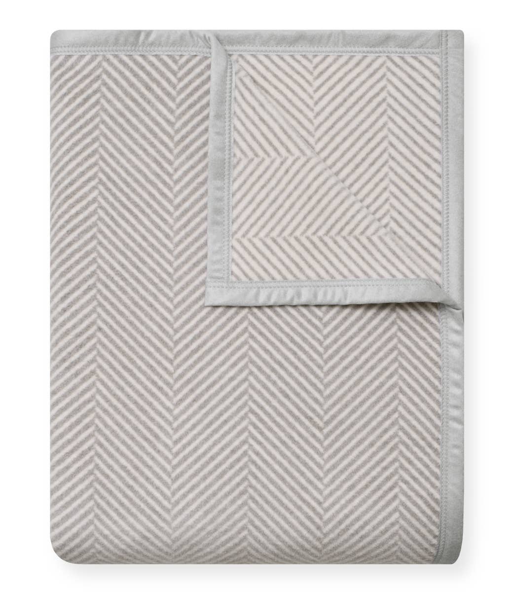 Harborview Herringbone Light Grey Blanket, Original