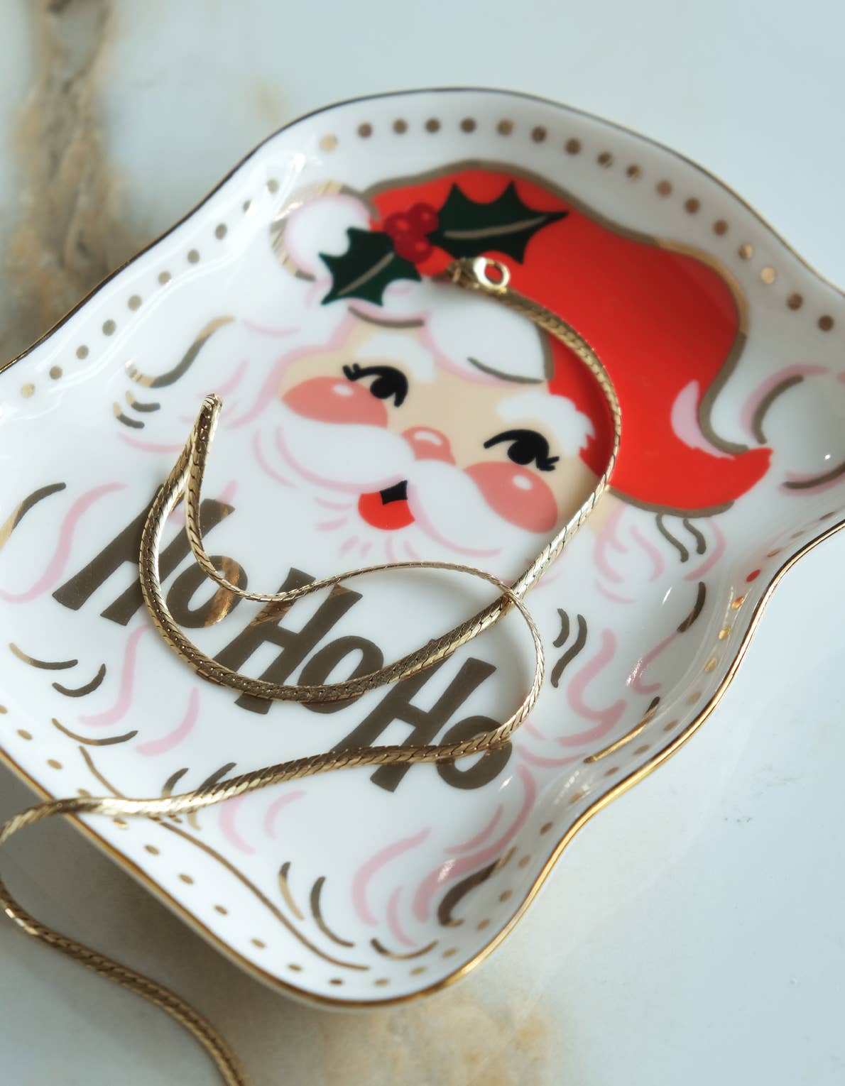 Christmas Santa Porcelain Trinket Tray