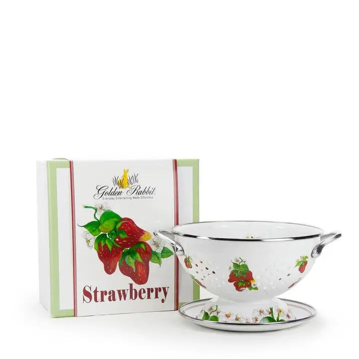Golden Rabbit Enamelware Strawberry Colander Set
