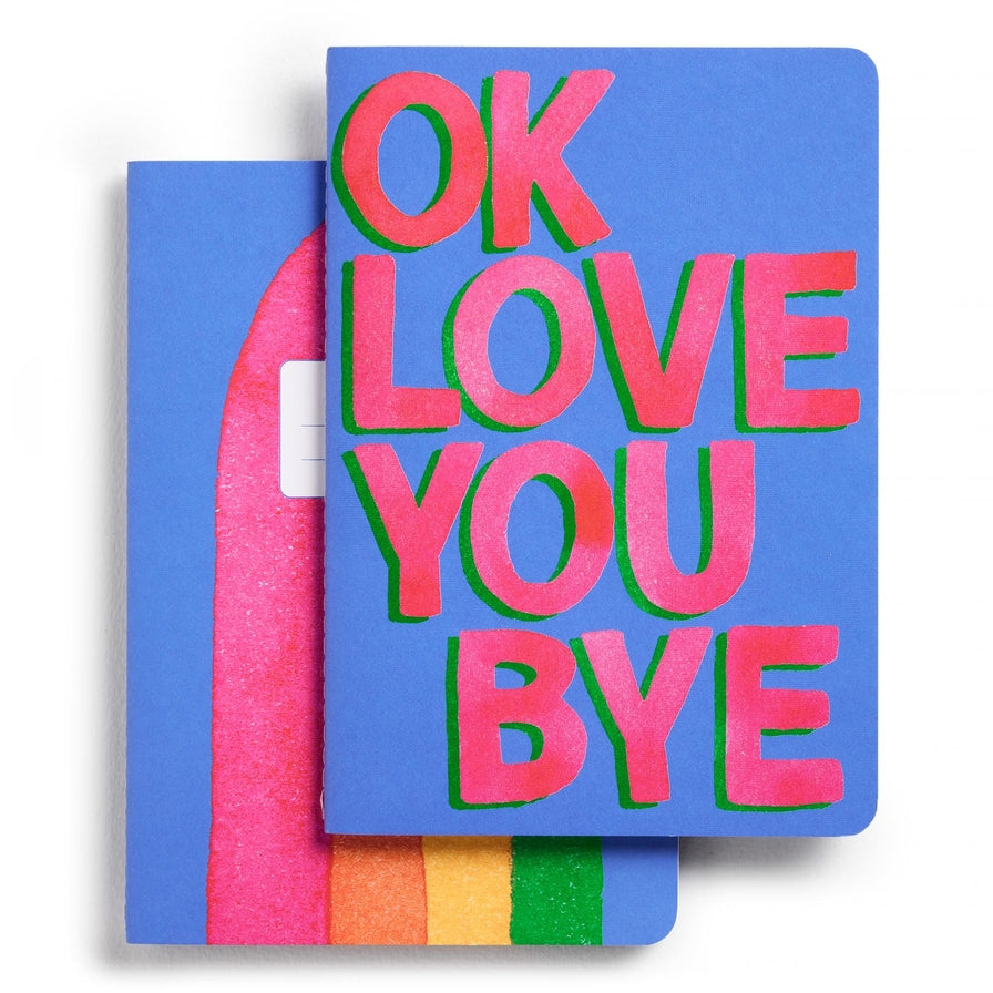 Okloveyoubye Set of Two Stitched Notebooks
