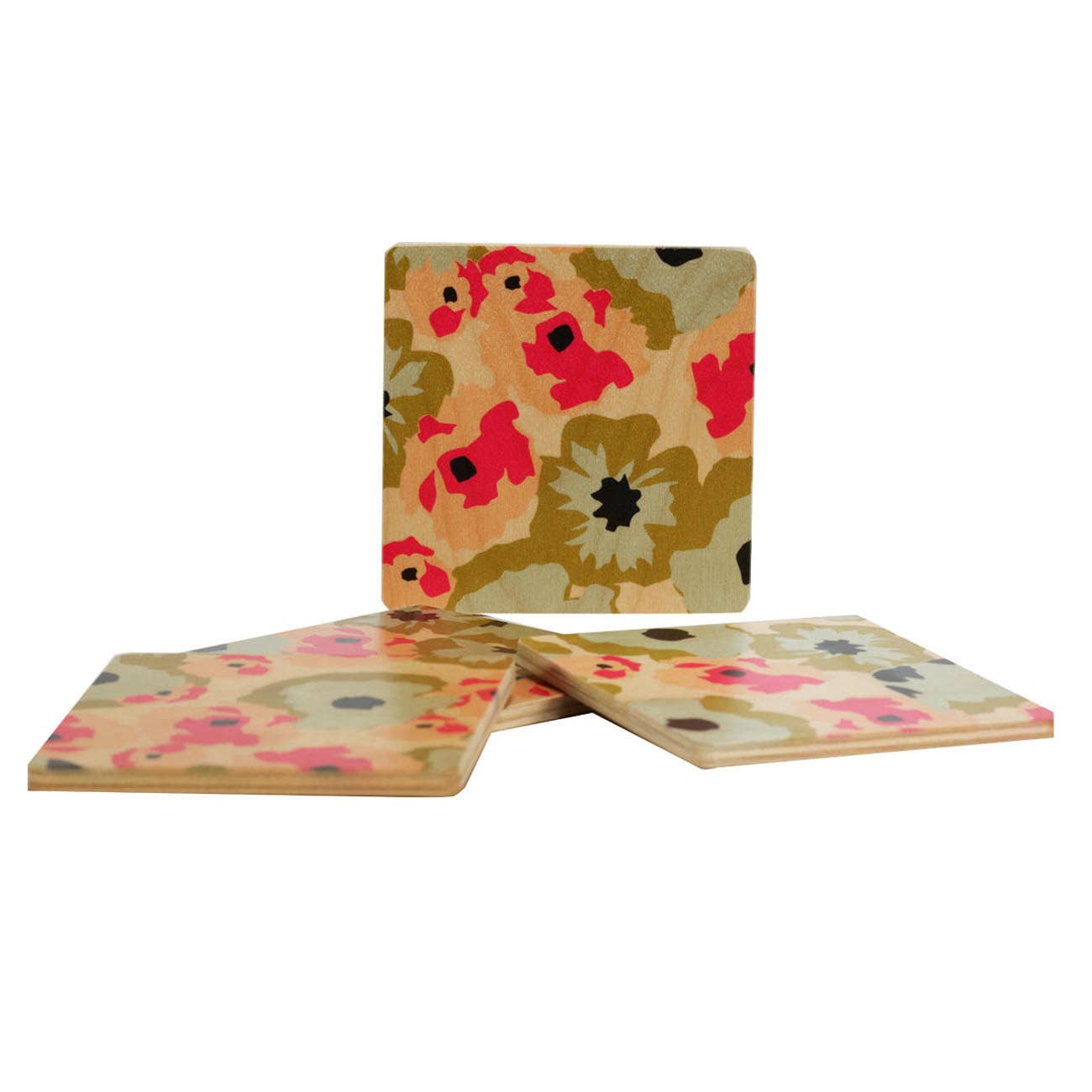 Poppy Hot Pink Coasters, Set of 4