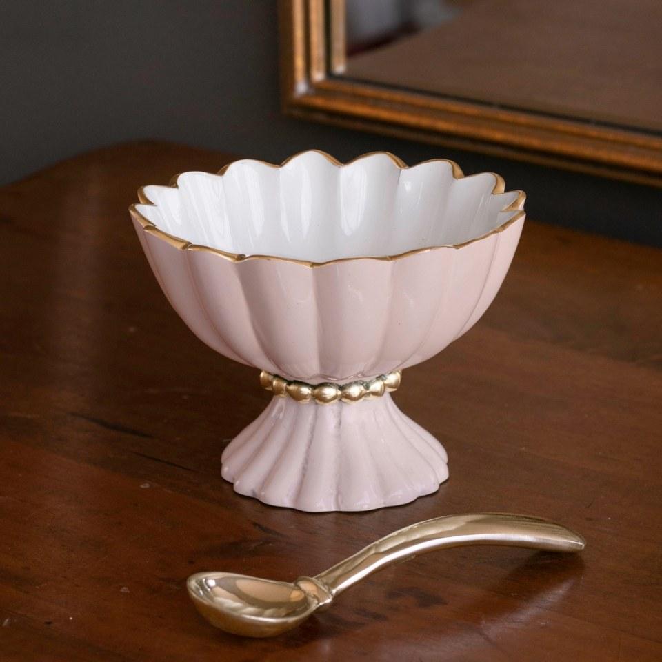 Beatriz Ball Encanto Vienna Mini Pedestal with Spoon, Camellia & Pink