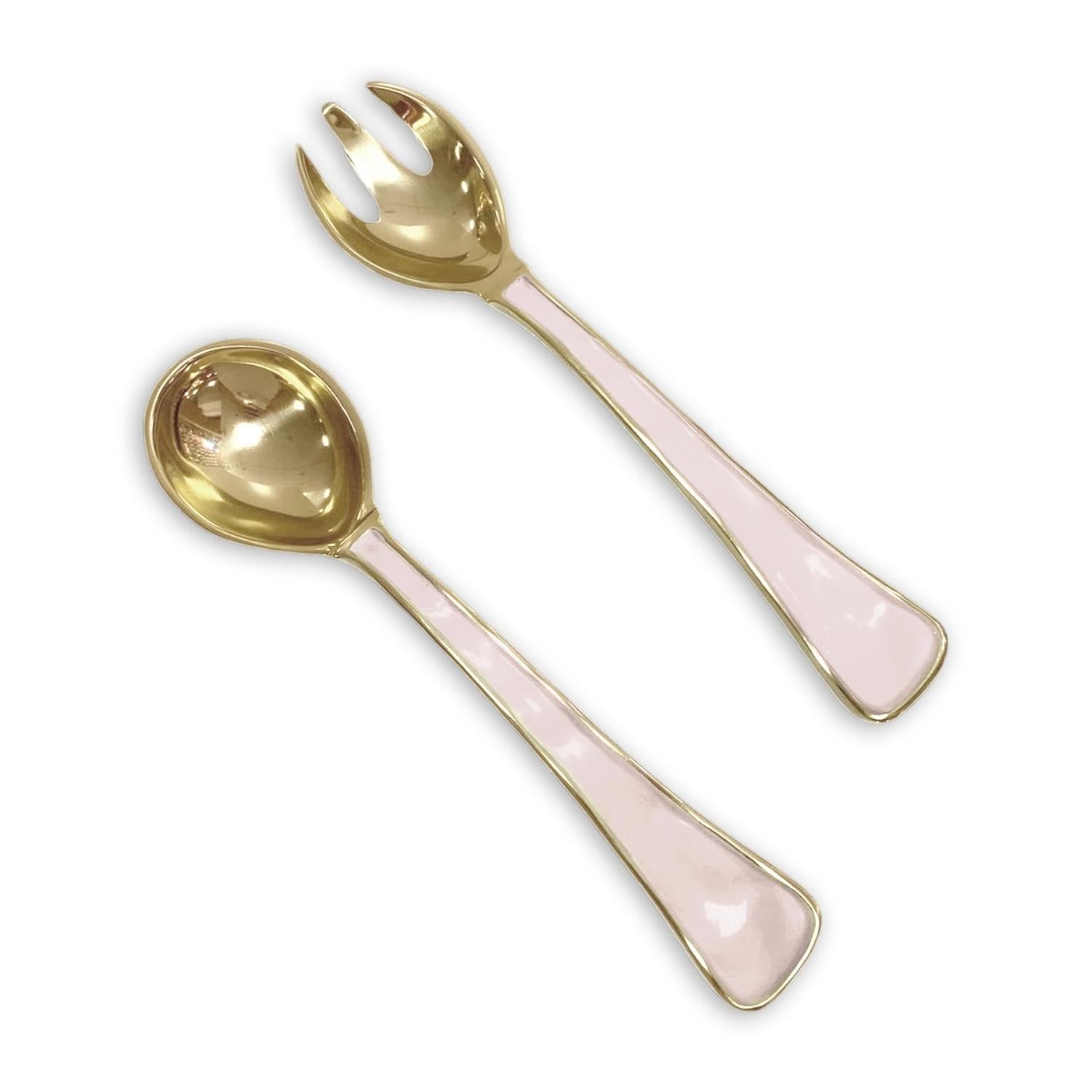 Beatriz Ball Encanto Soho Salad Servers, Camellia & White