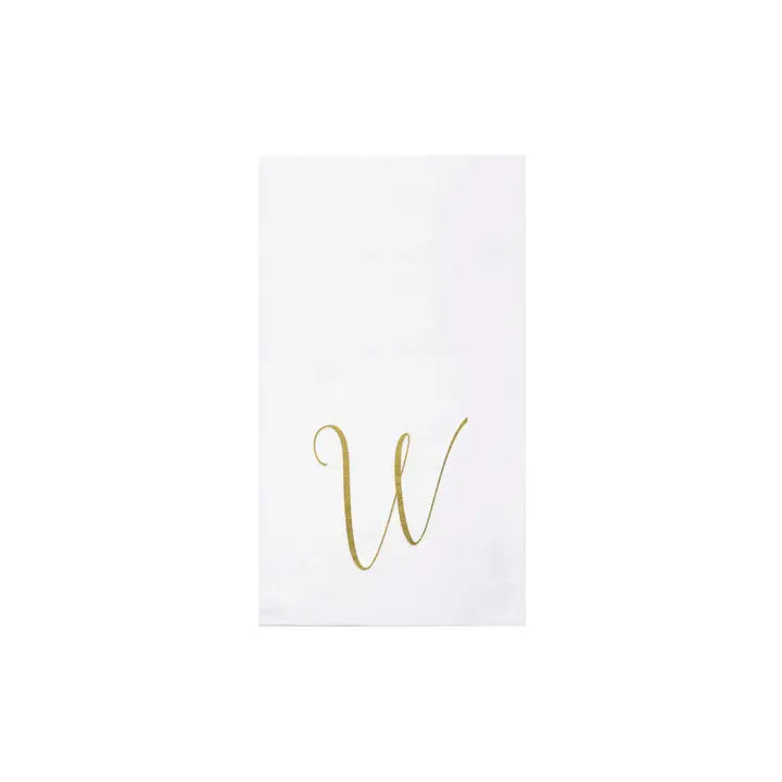 Vietri Papersoft Gold Monogram Guest Towel Napkins, W