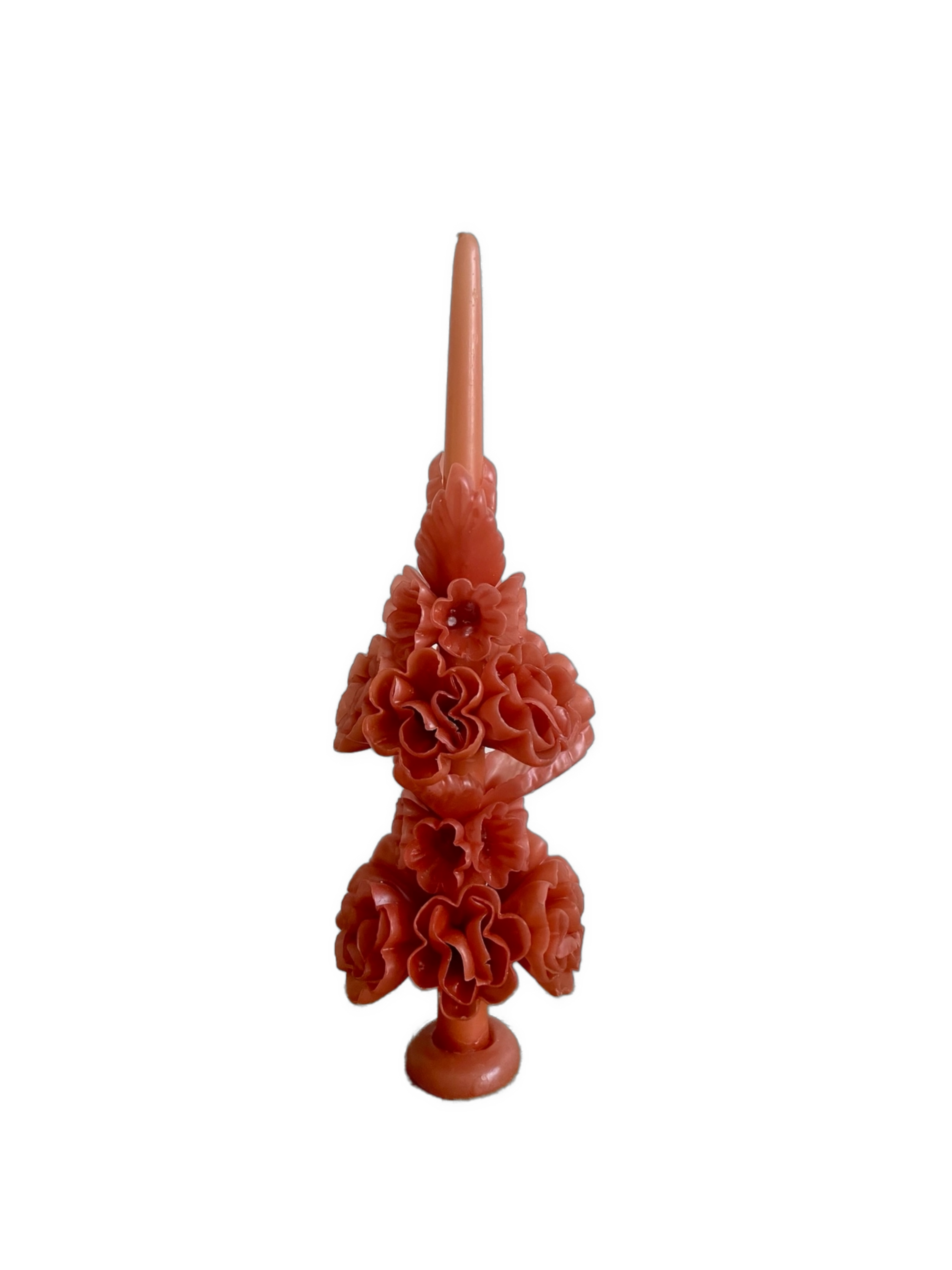 Oaxacan Taper Candle, Coral