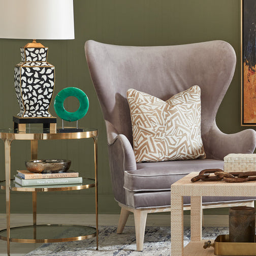 Worlds Away Vienna Side Table, Antique Brass