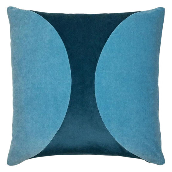 Larsa Pillow, Light Blue & Petrol