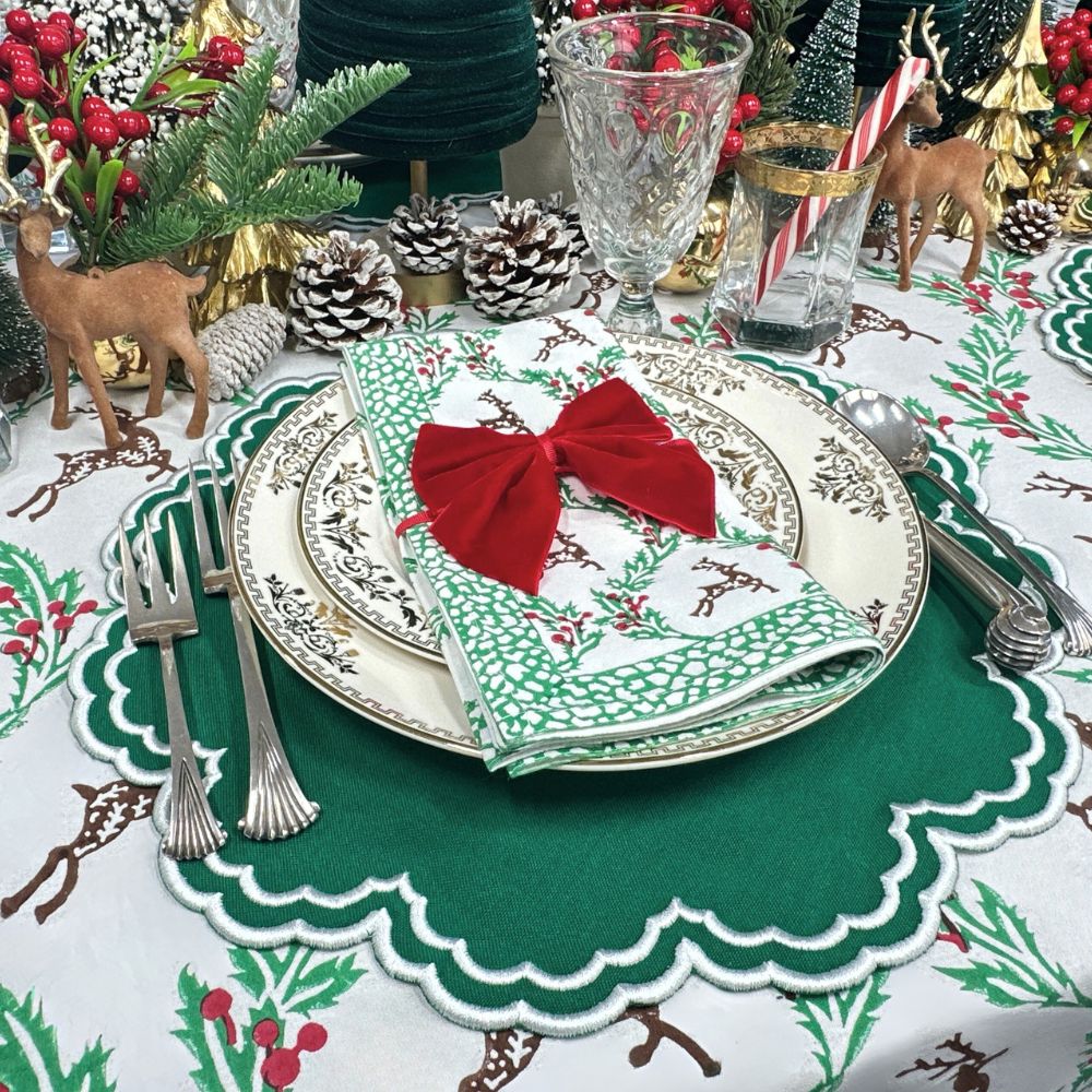 Bettina Placemats, Holiday Green, Set of 4