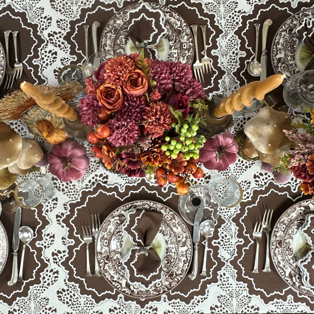 Whitley Napkin, Cocoa & White, Set of 4