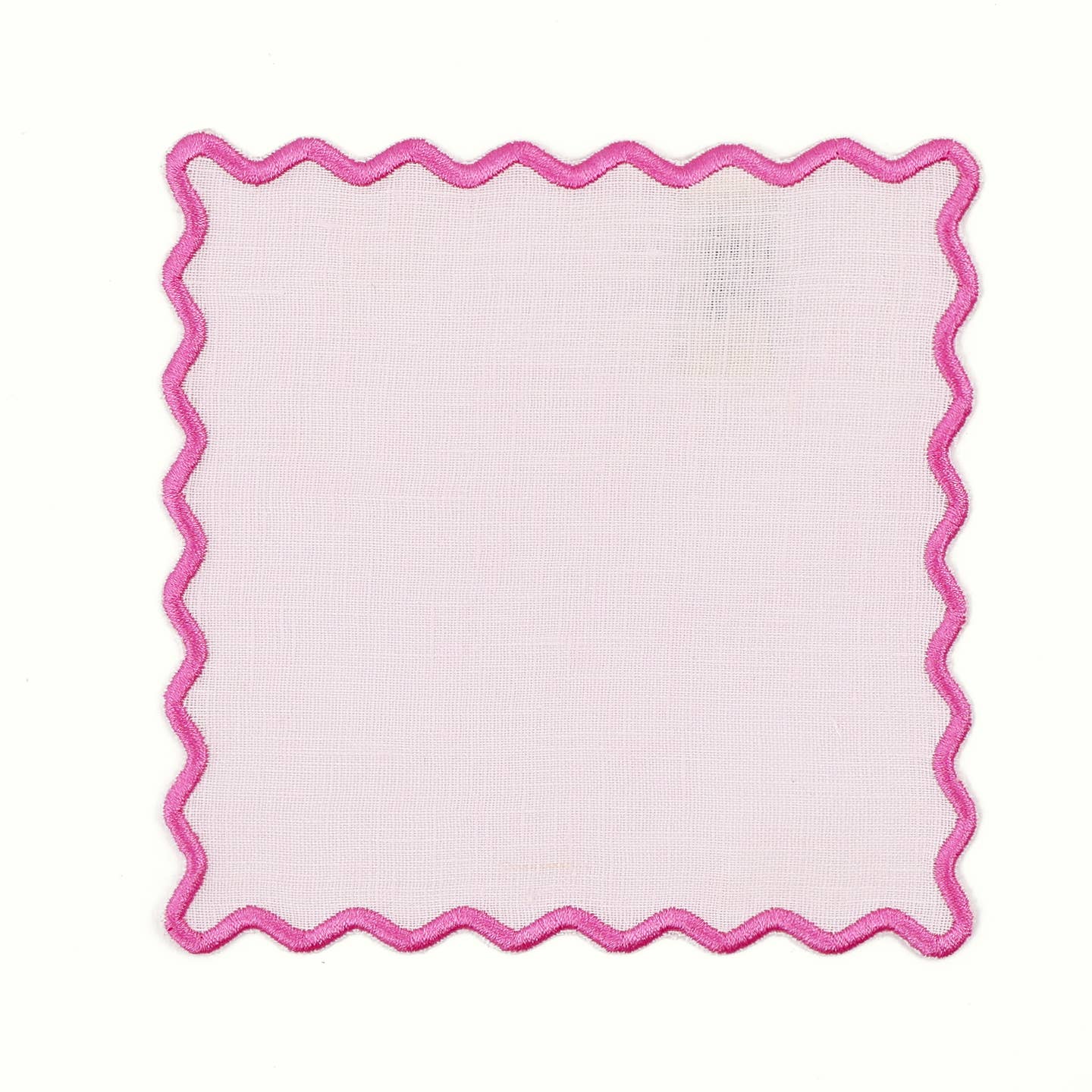 Pink Linen Square Cocktail Napkins, Set of 4