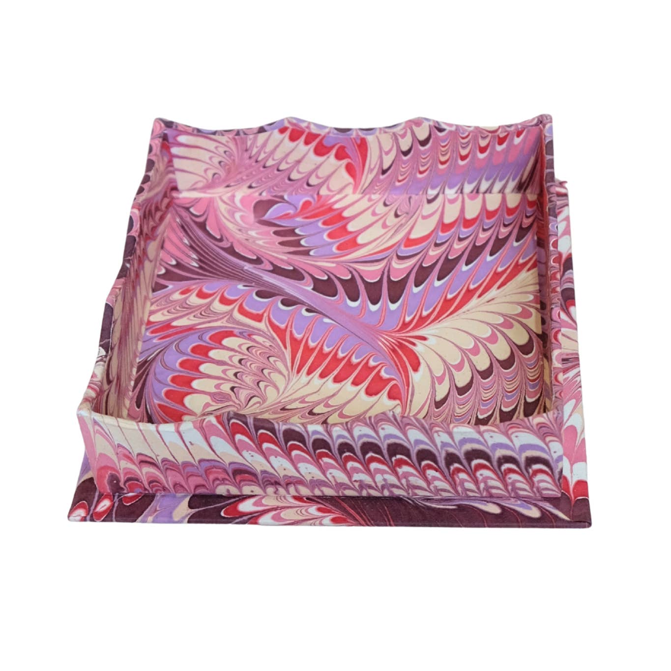 Hendricks Marbled Trays, Set of 2, Pinks