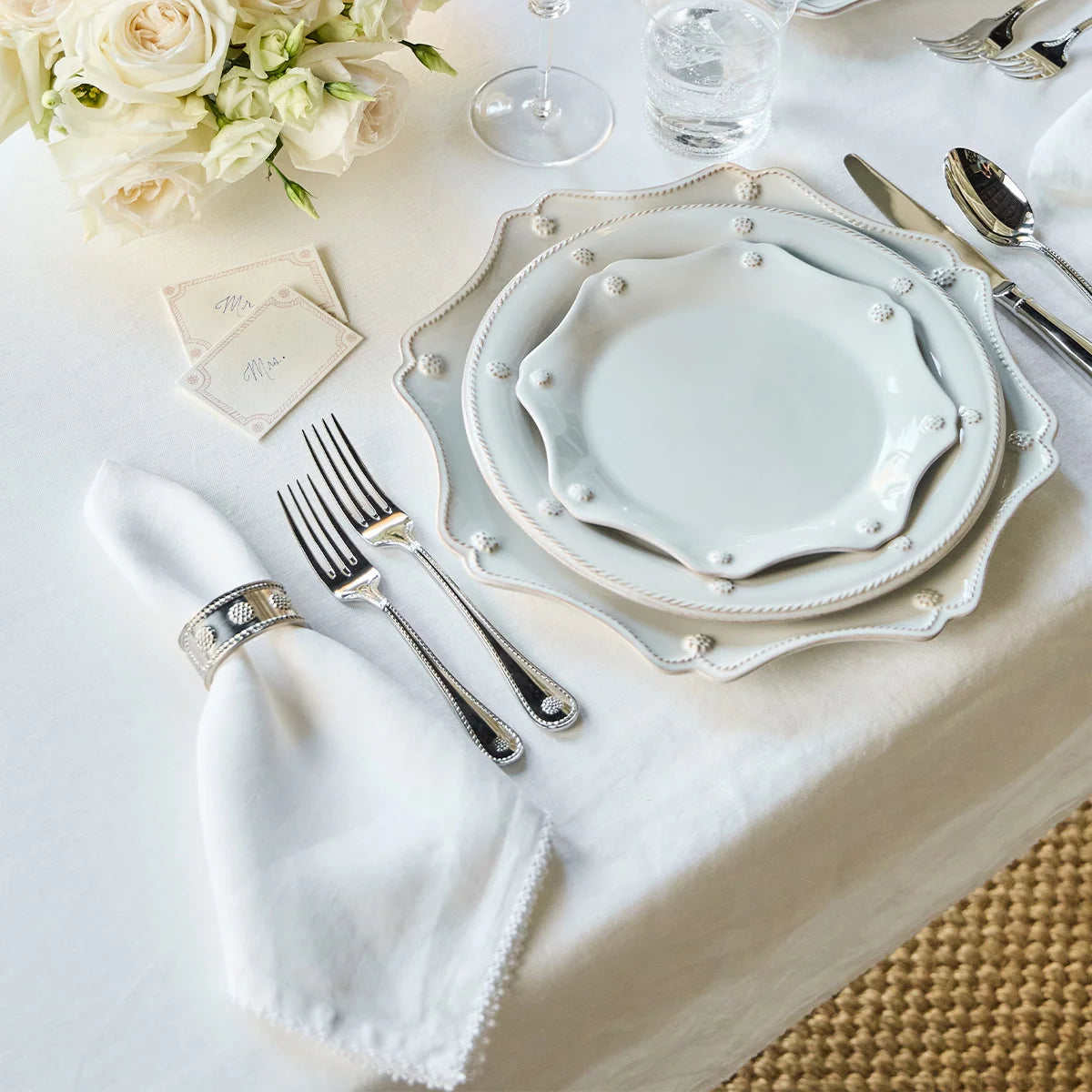 Juliska Berry Scallop Napkins, Set of 4, White