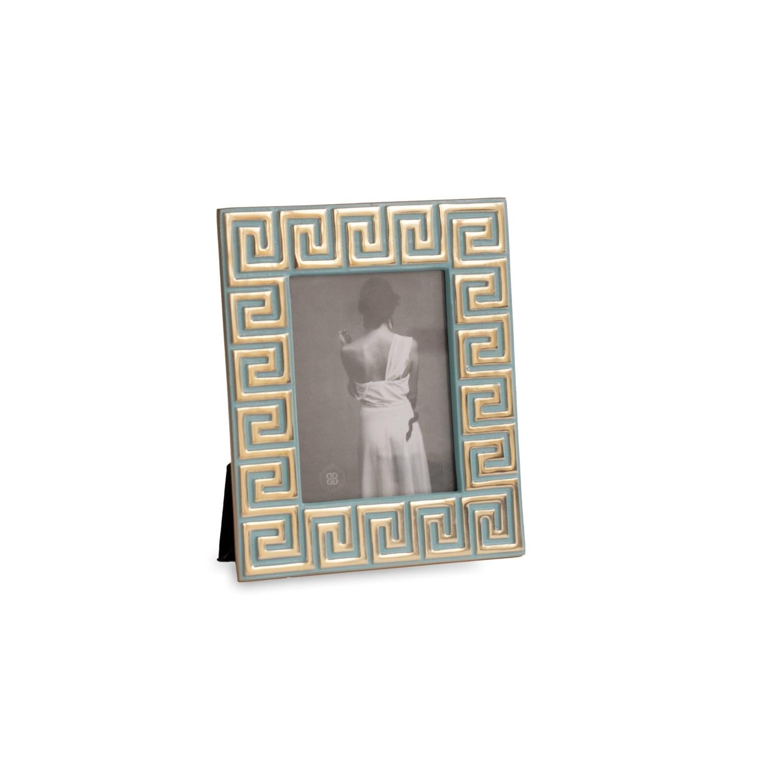 Beatriz Ball Encanto Turquoise Greek Key Frame, 4 x 6