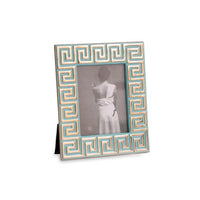 Decorative picture frame with Greek key design on a white background