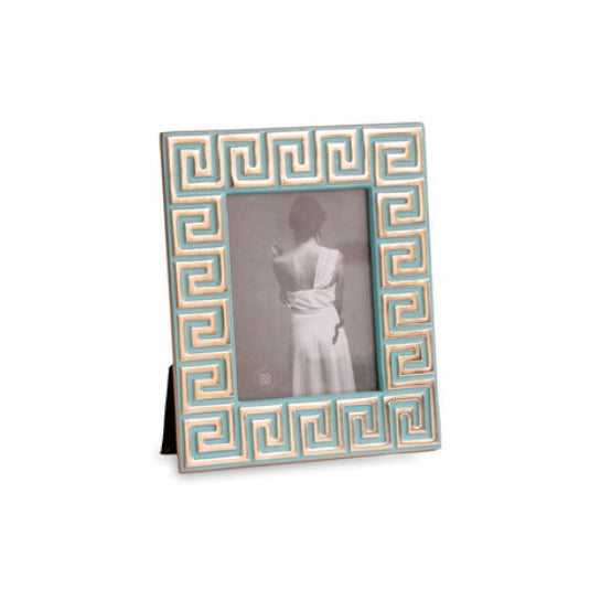 Decorative picture frame with Greek key design on a white background