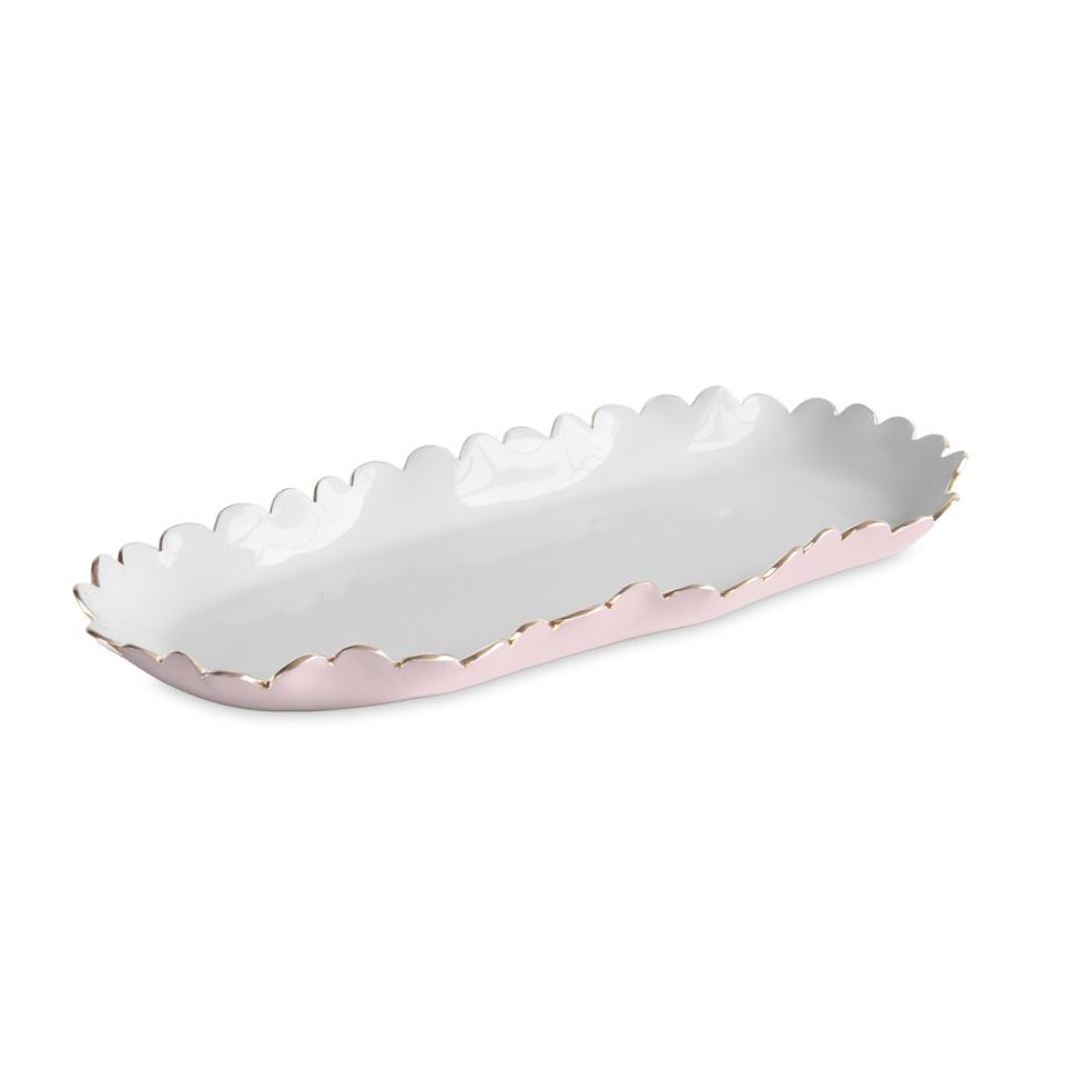 Beatriz Ball Colette Oblong Tray, Camellia & White