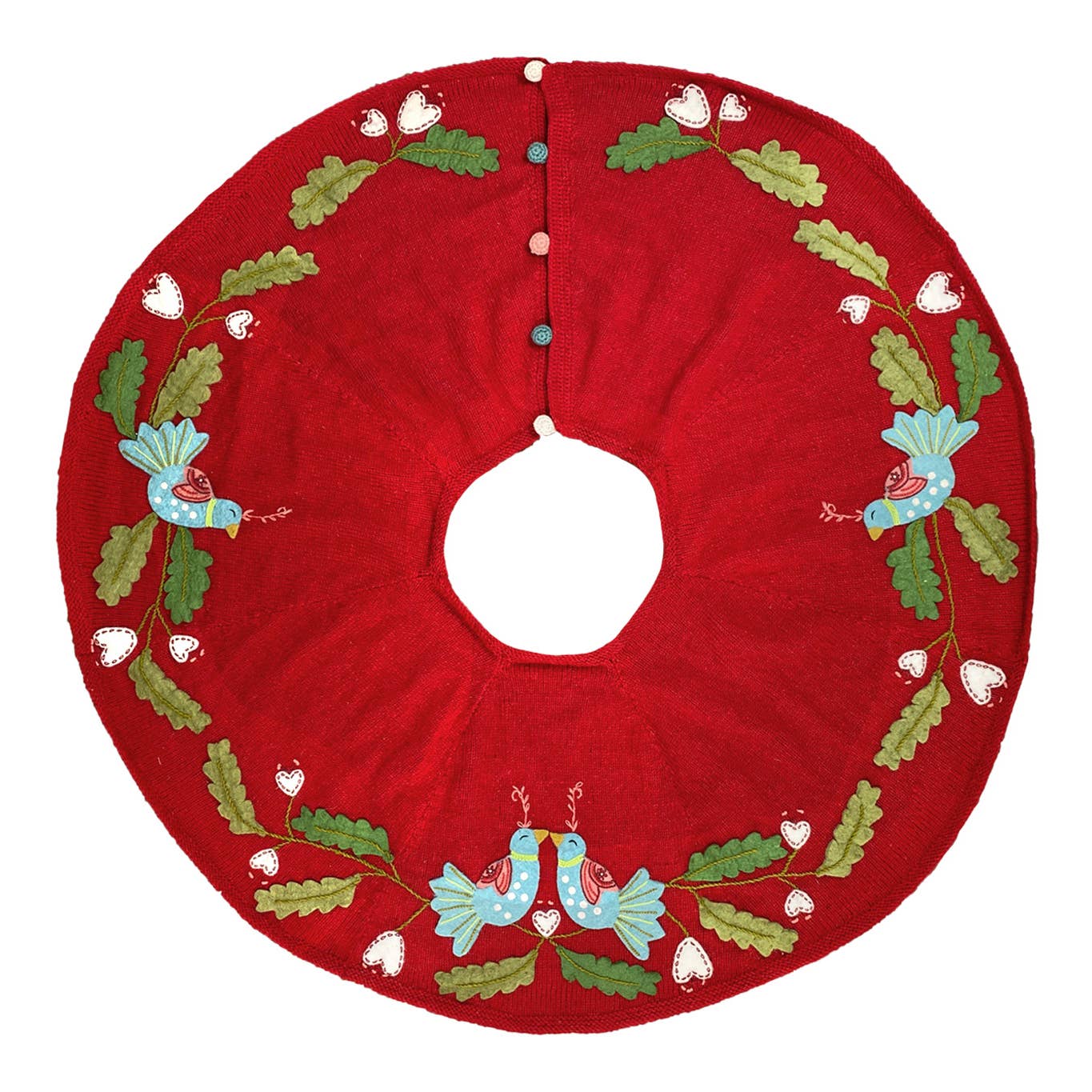Coo Coo Bird Tree Skirt, Red