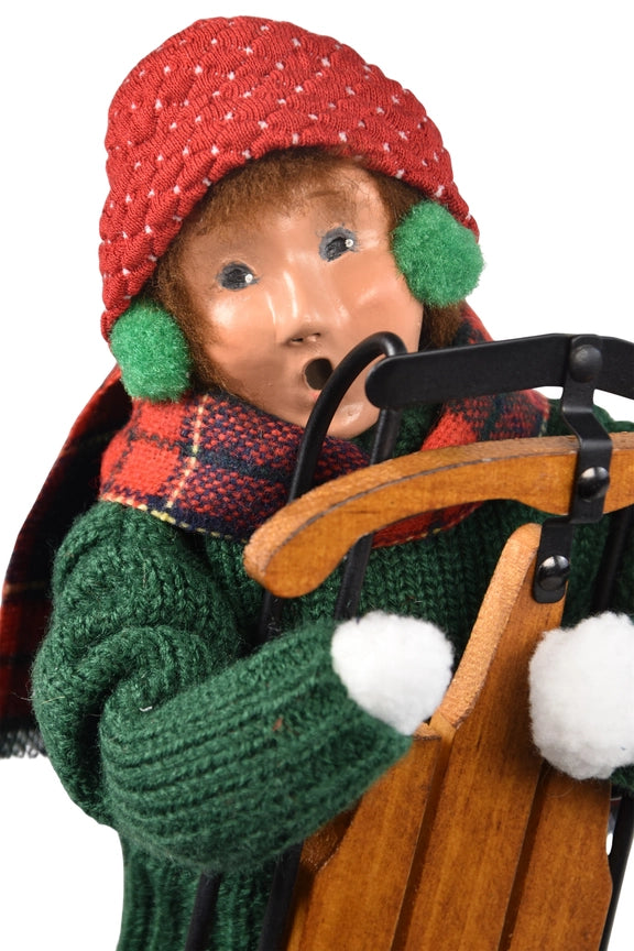 Byers Choice Skiing & Sledding Family Boy