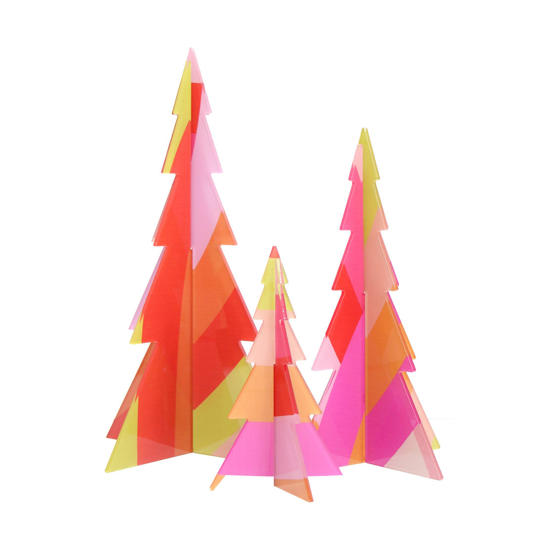 Colorwave Acrylic Trees, Set of 3