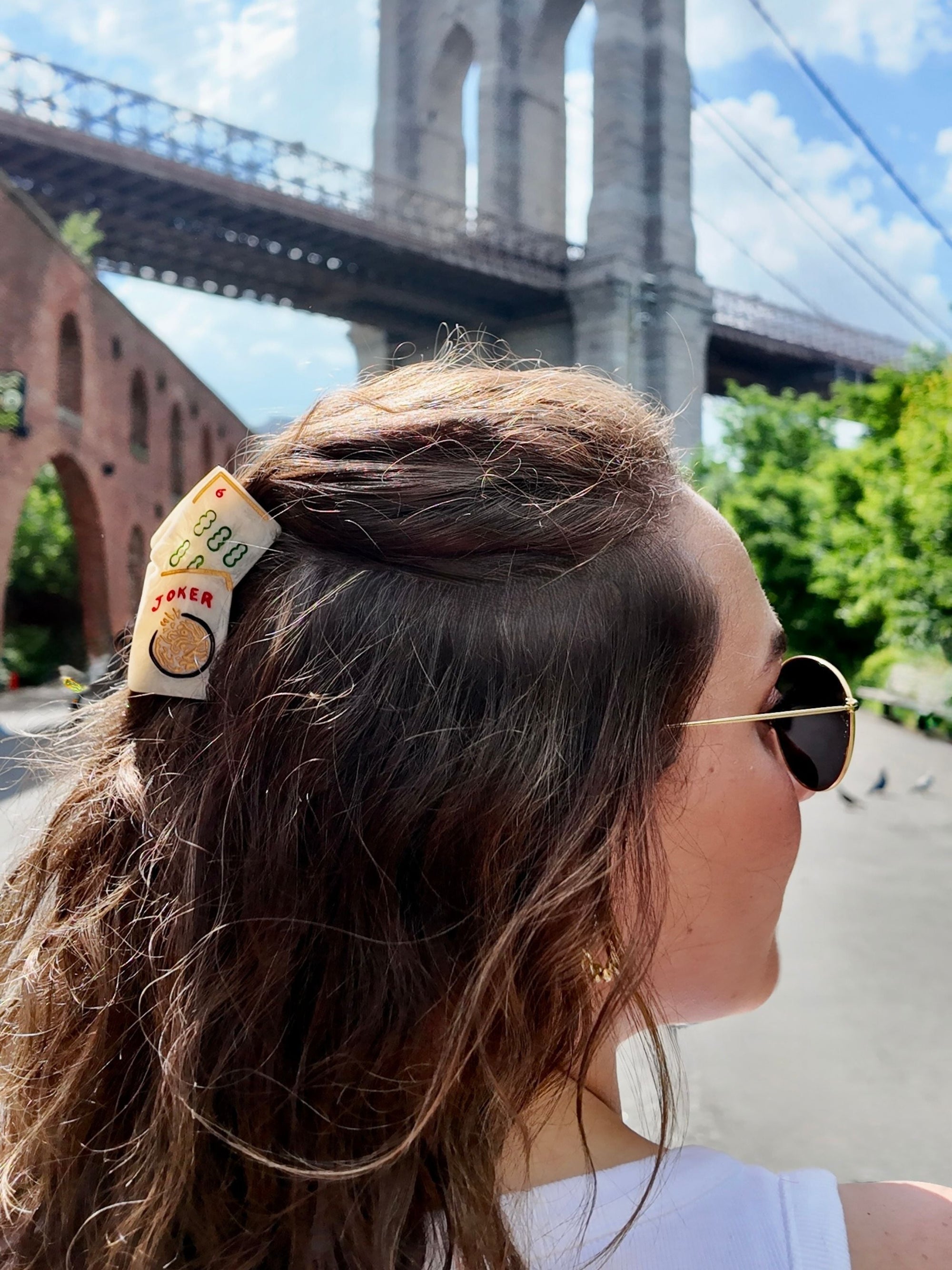 Hand-Painted Mini Mahjong Claw Hair Clip