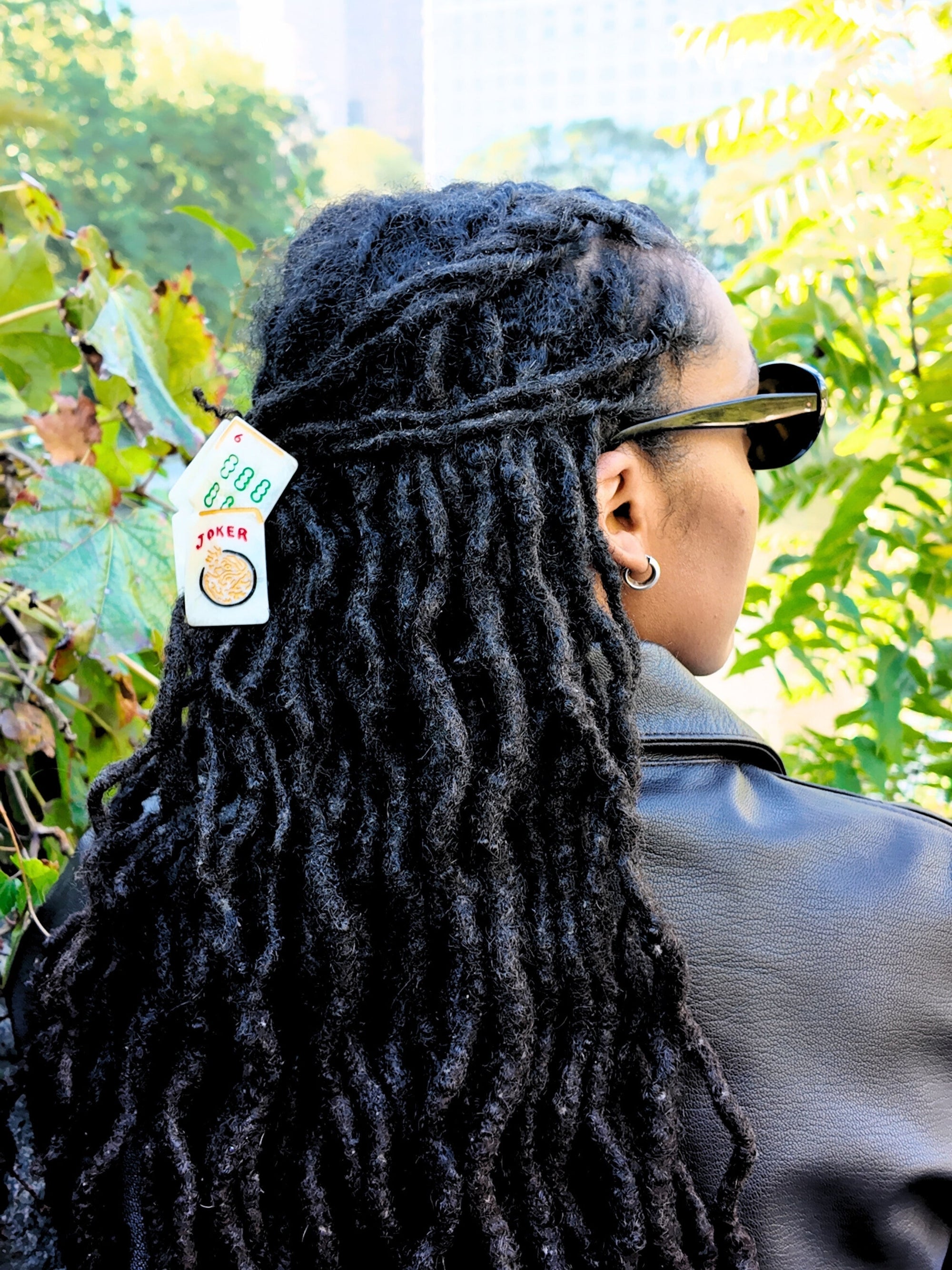 Hand-Painted Mini Mahjong Claw Hair Clip