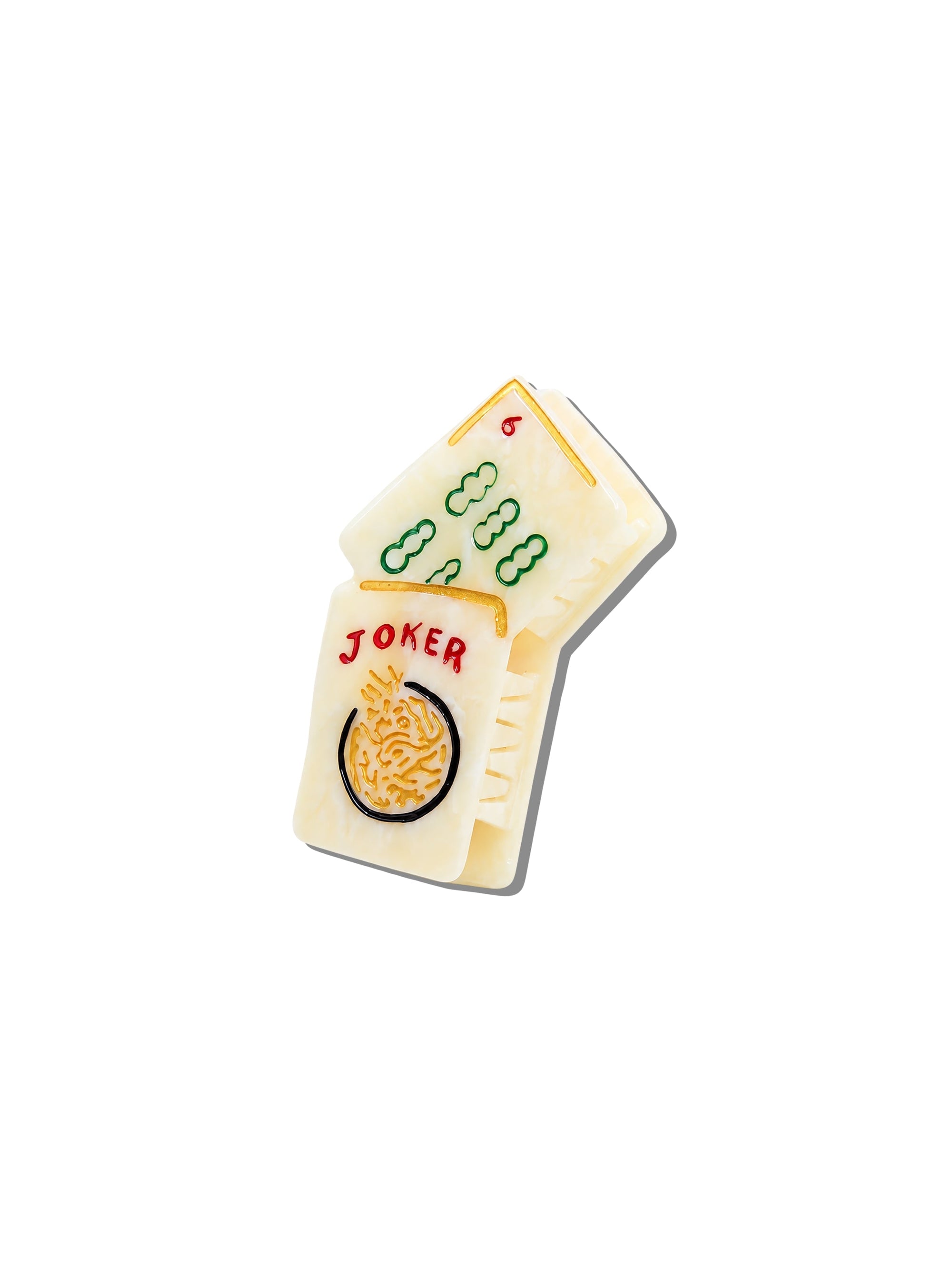 Hand-Painted Mini Mahjong Claw Hair Clip
