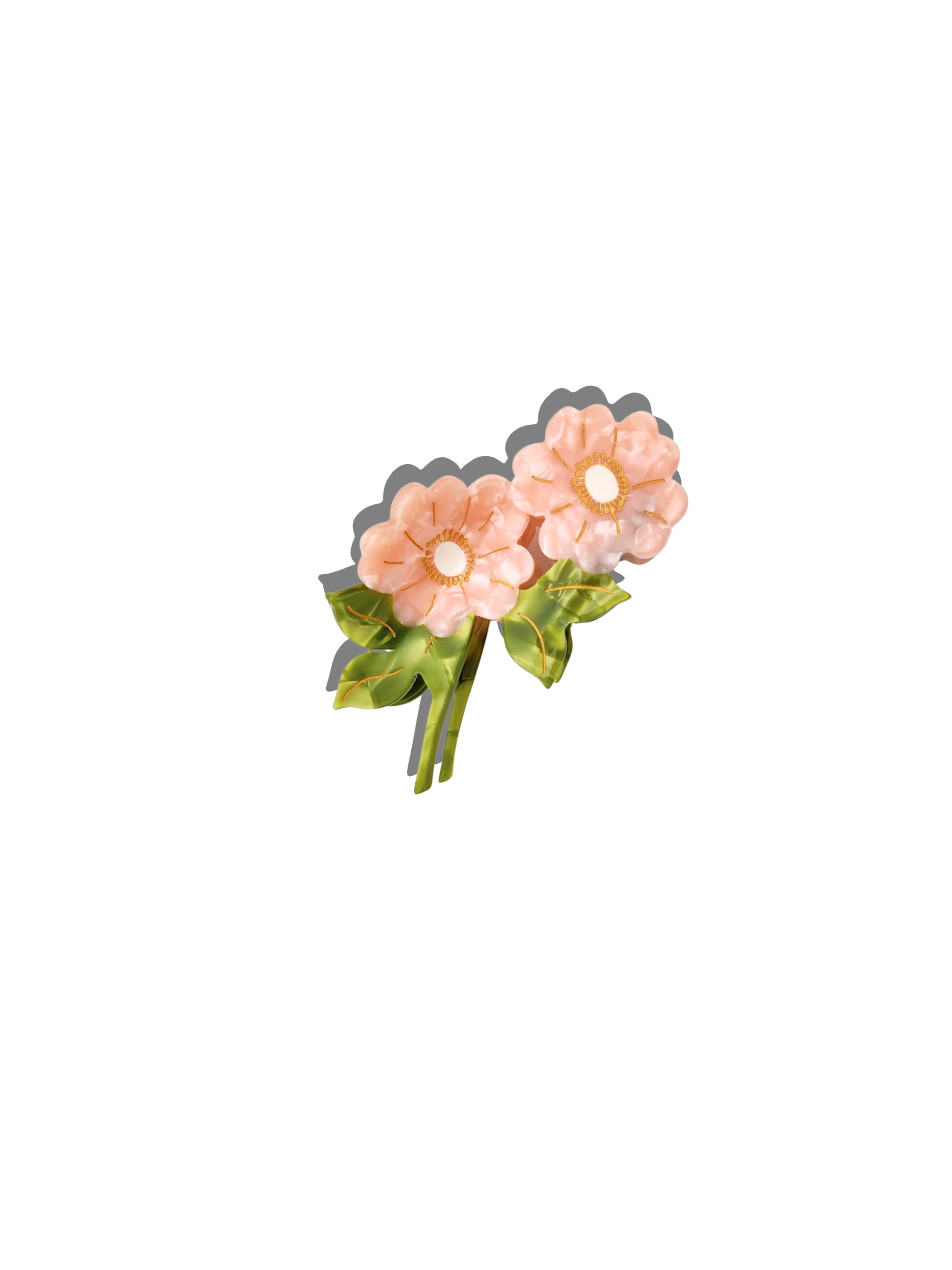 Hand-painted Wild Roses Claw Hair Clip