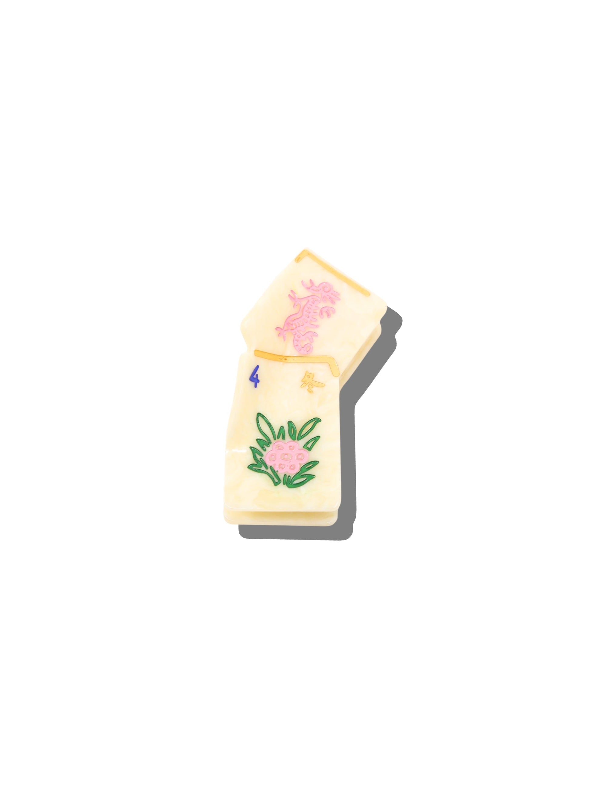 Hand-Painted Mini Flower Mahjong Claw Hair Clip