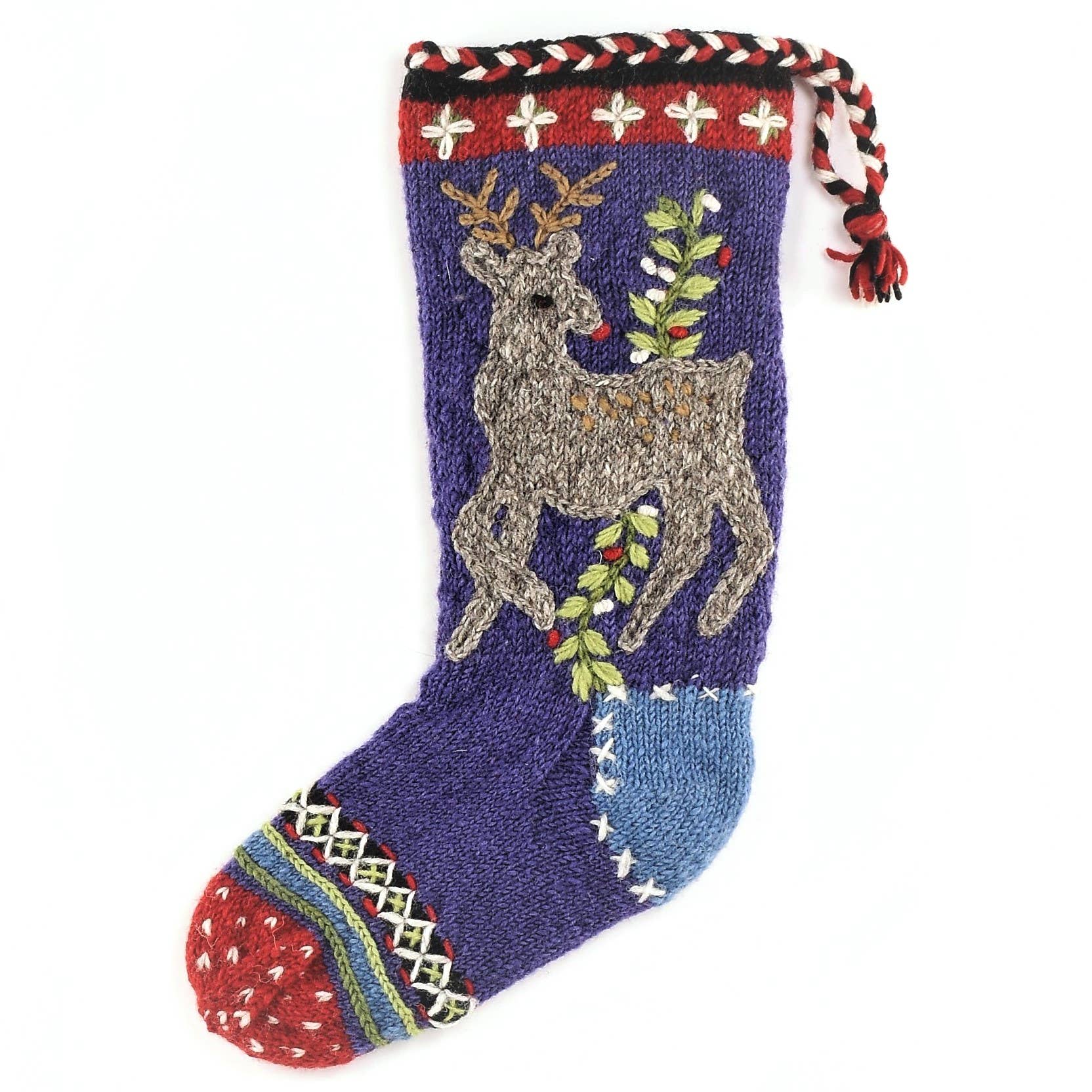 Rudolph Christmas Embroidered Stocking