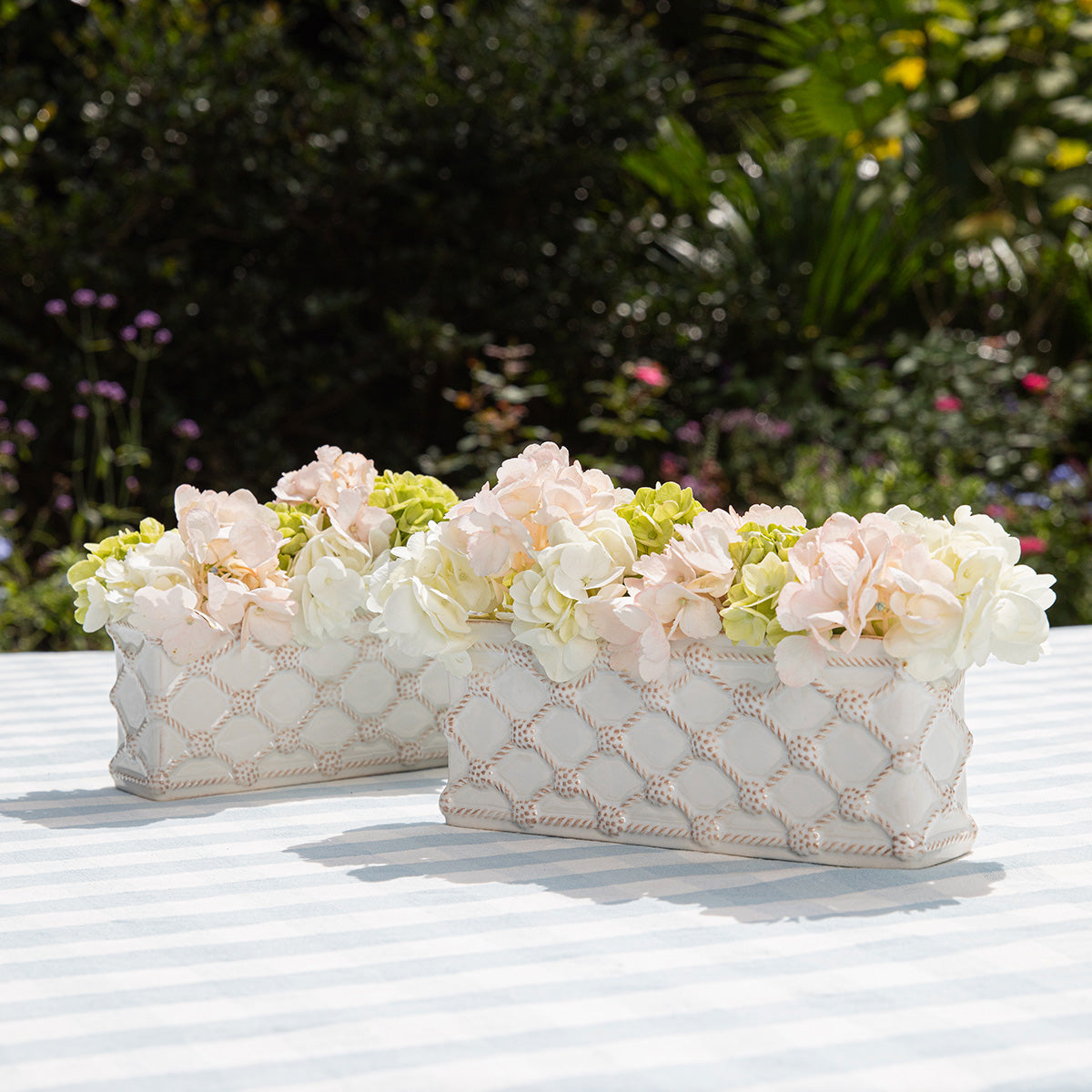 Juliska Berry & Thread Whitewash Petite Parterre Garden Planter, Set of 2