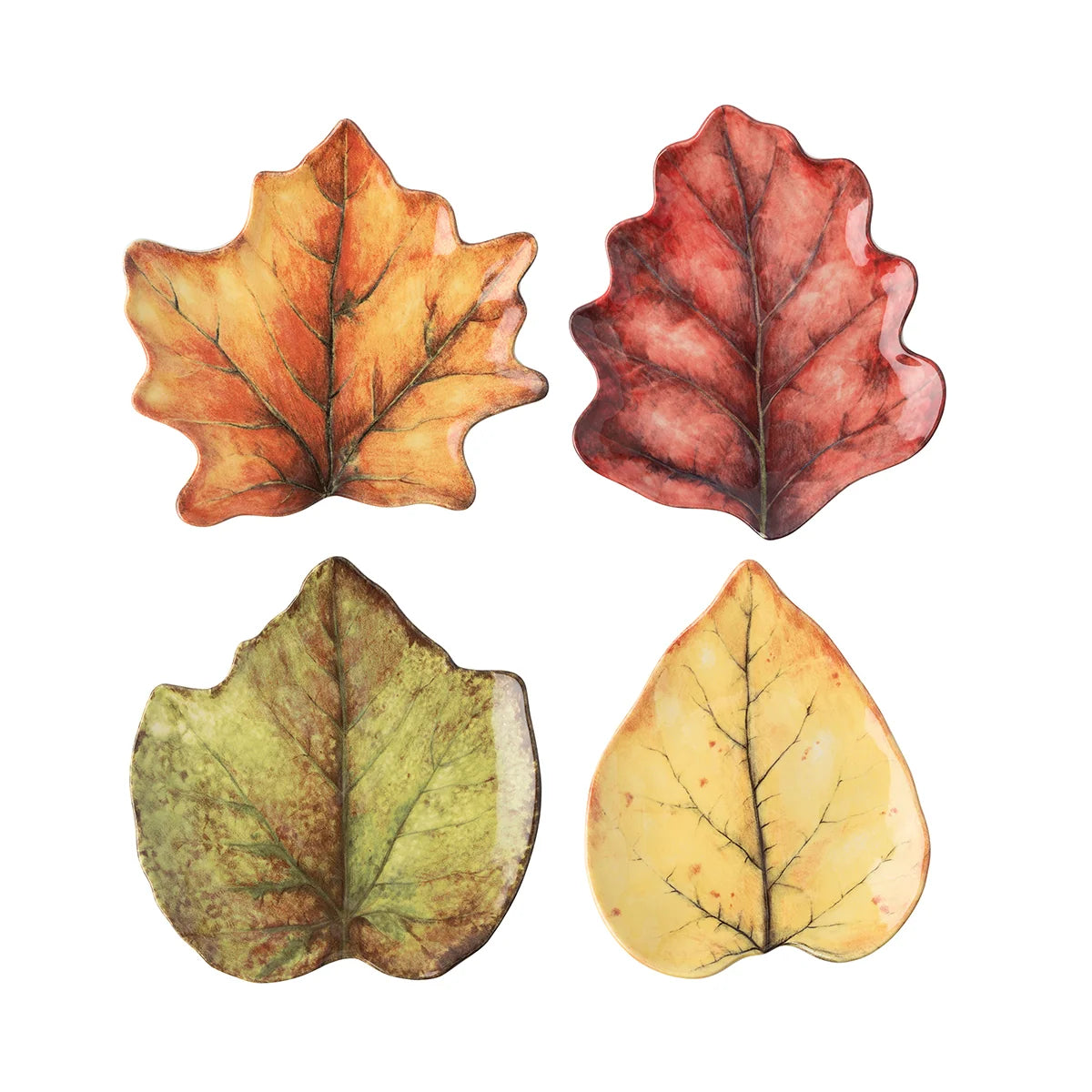 Juliska Forest Walk Leaf Assorted Plates, Set of 4