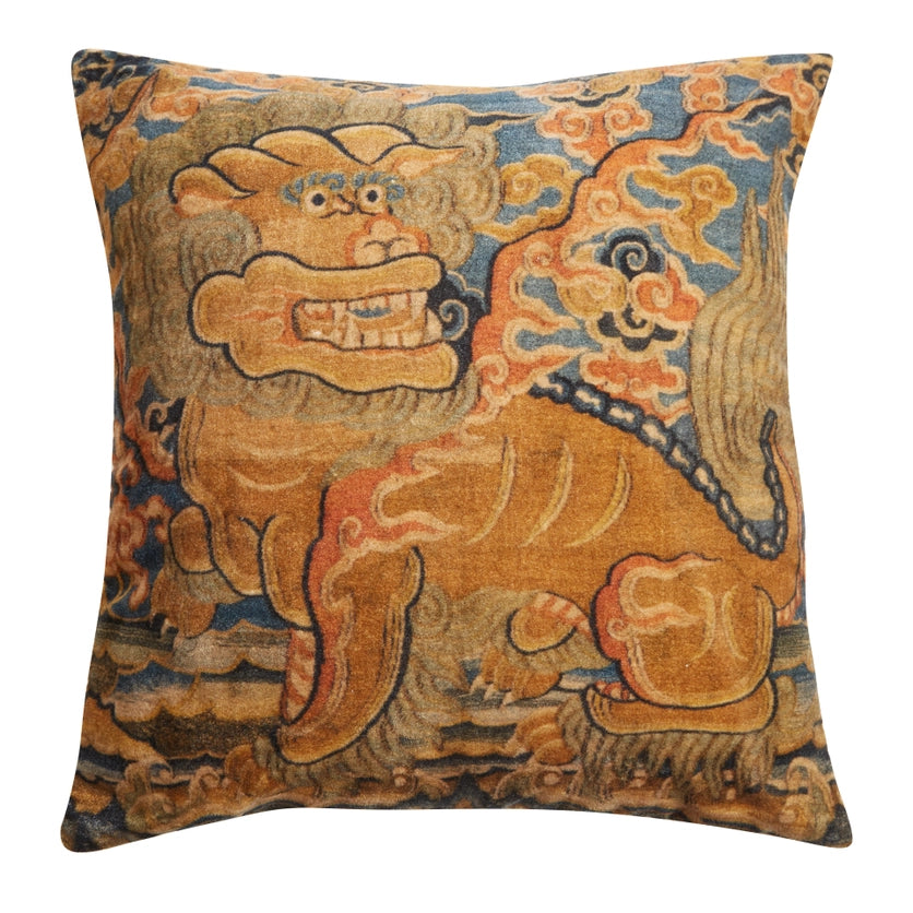 Guardian Lion Velvet Pillow