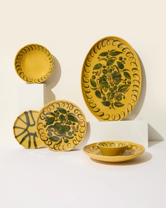 Amalfi Dessert Plate, Mustard