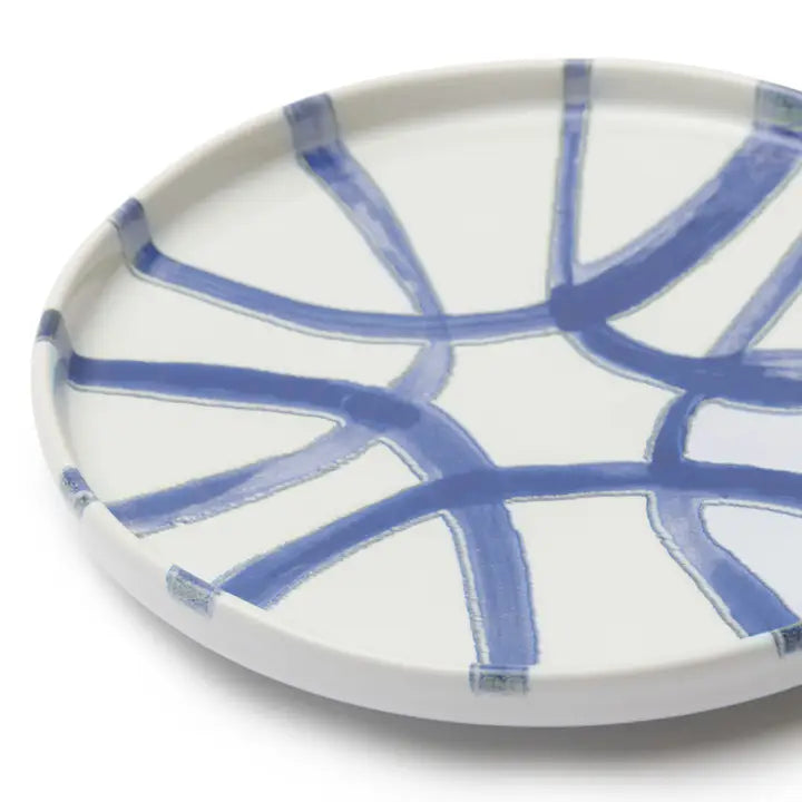 Amalfi Appetizer Plate, White & Blue