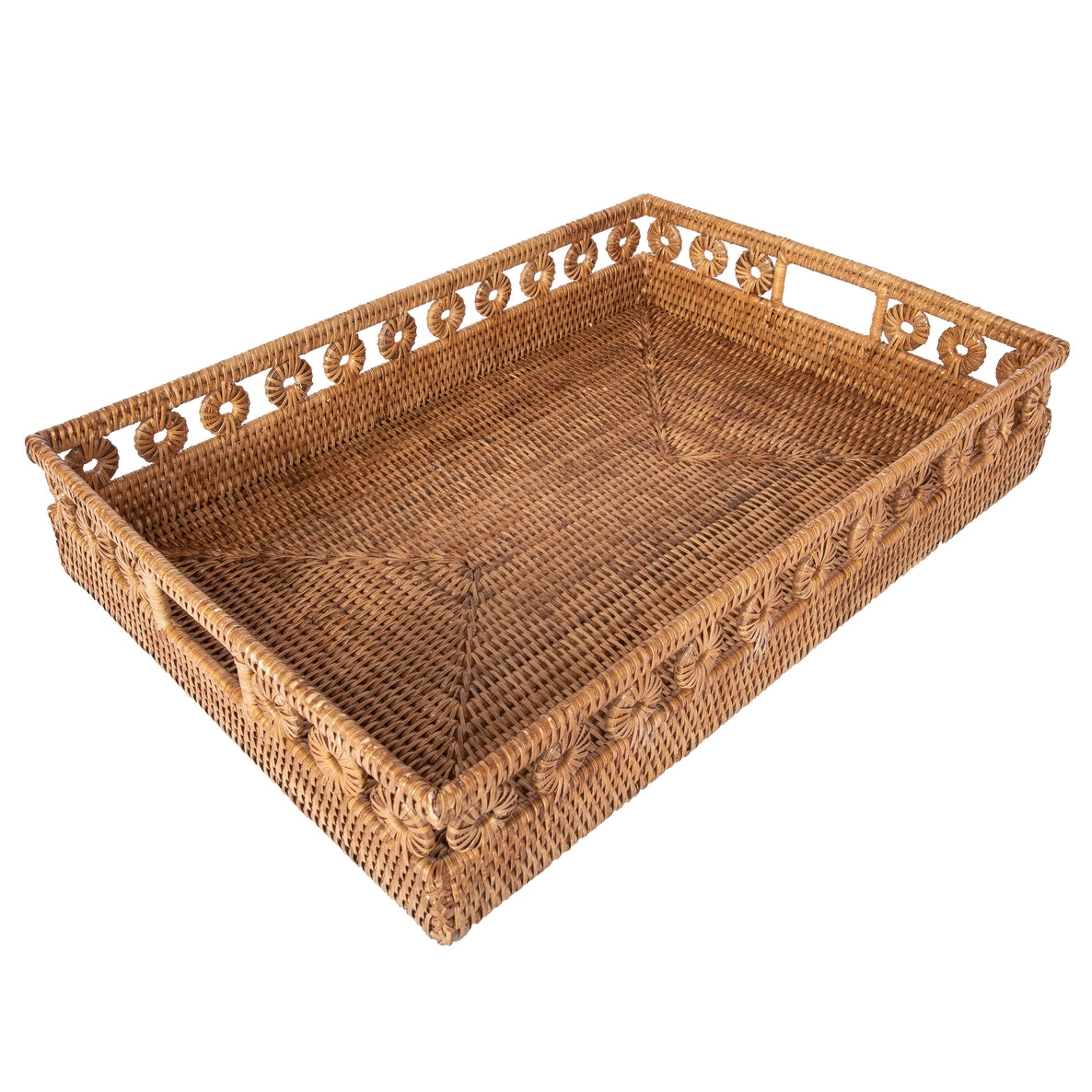 Diana Deep Rectangular Rattan Tray