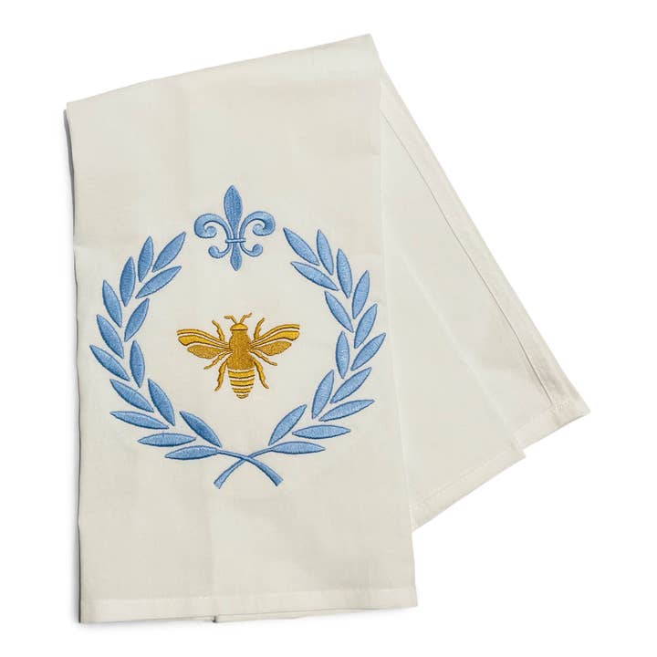 Embroidered French Bee Guest Towel