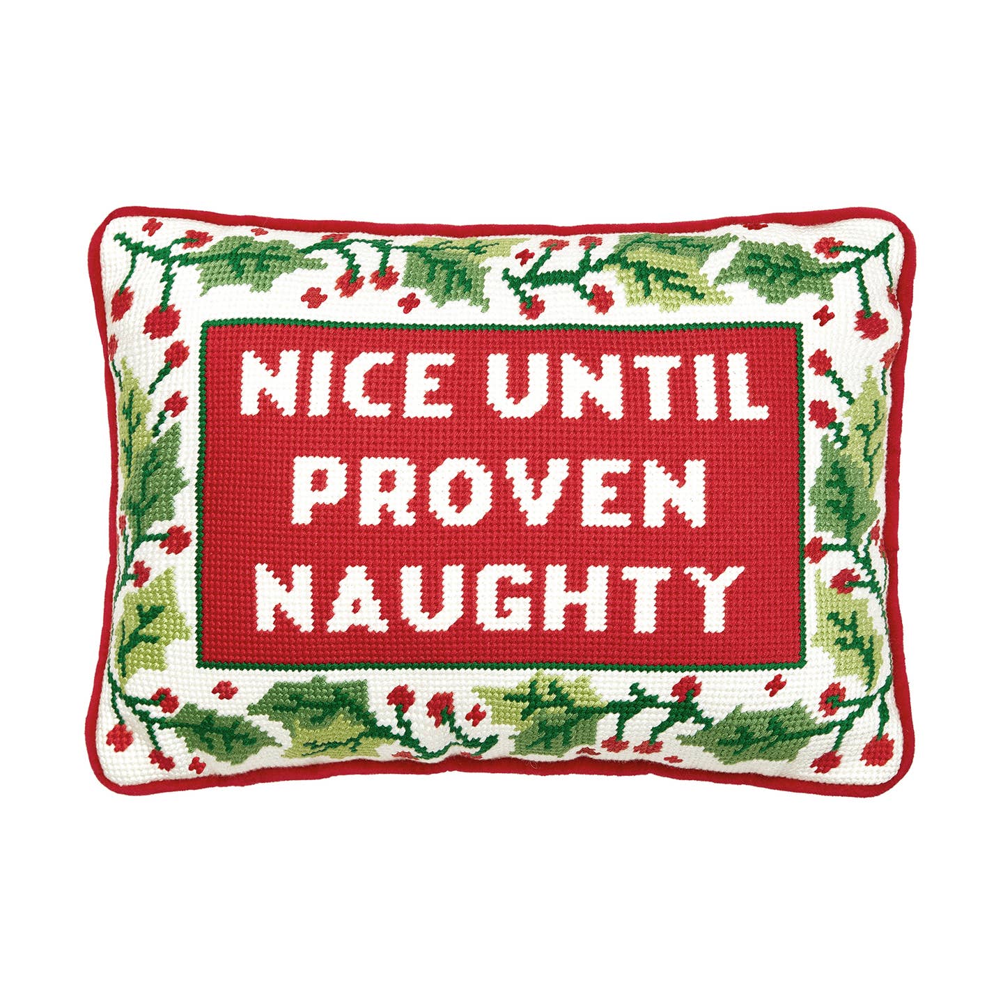 Naughty Needlepoint Pillow